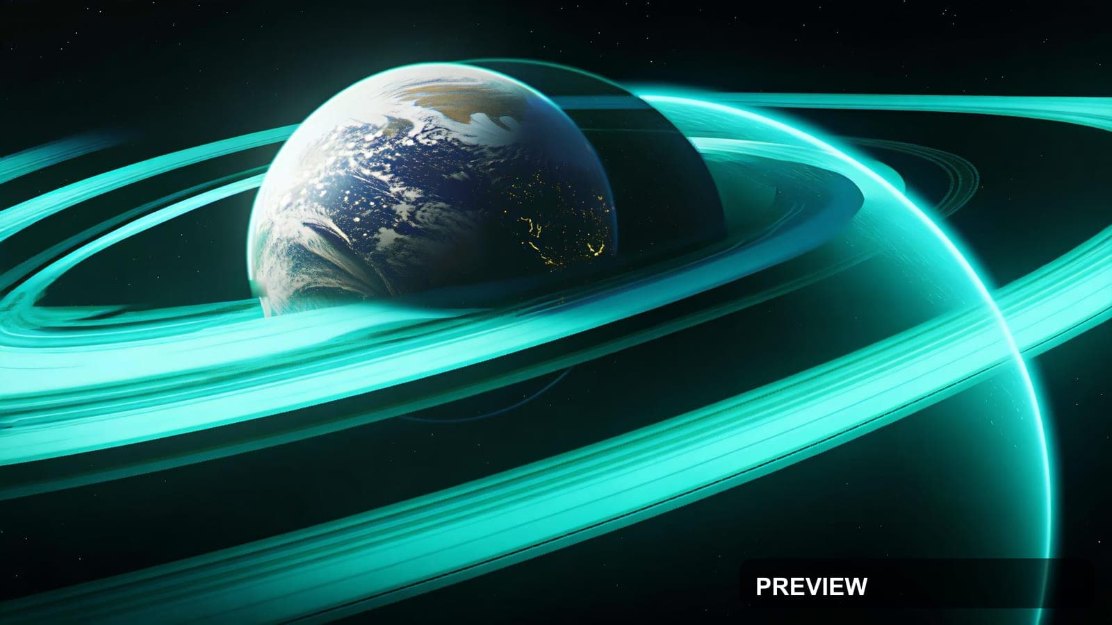 Planet, Bright aesthetic, VHS, Futuristic mood, Turquoise accents, high detai... — wallpaper — 3840×2160, Space, Cinematic, Bright