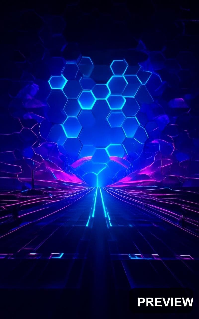 Highway, Neon aesthetic, Collage, Epic mood, Vibrant accents, Hexagons patter... — wallpaper — 800×1280, Neon, Cinematic, Soft