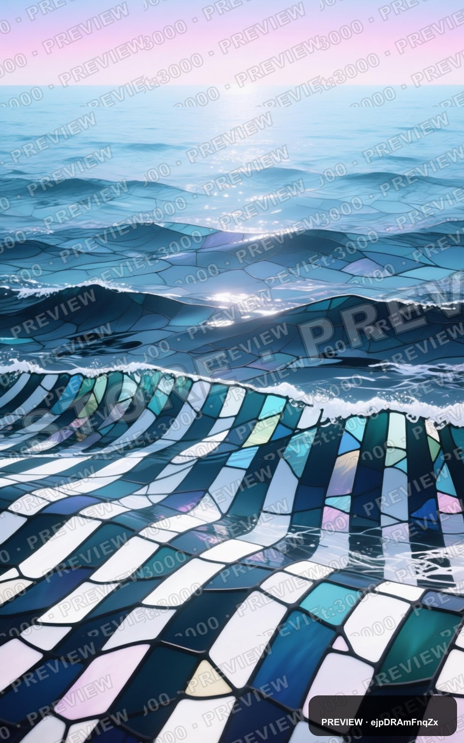 Ocean, Vaporwave aesthetic, Stained Glass, Moody mood, White accents, Stripes... — wallpaper — 1600×2560, Vaporwave, Cinematic, Moody