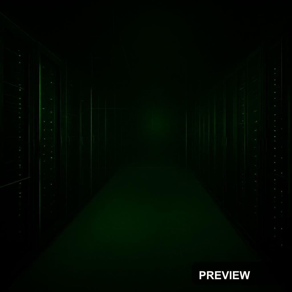 Data Center, Dark aesthetic, Brutalist, Epic mood, Green accents, Scanlines p... — wallpaper — 1024×1024, Space, Cinematic, Dark