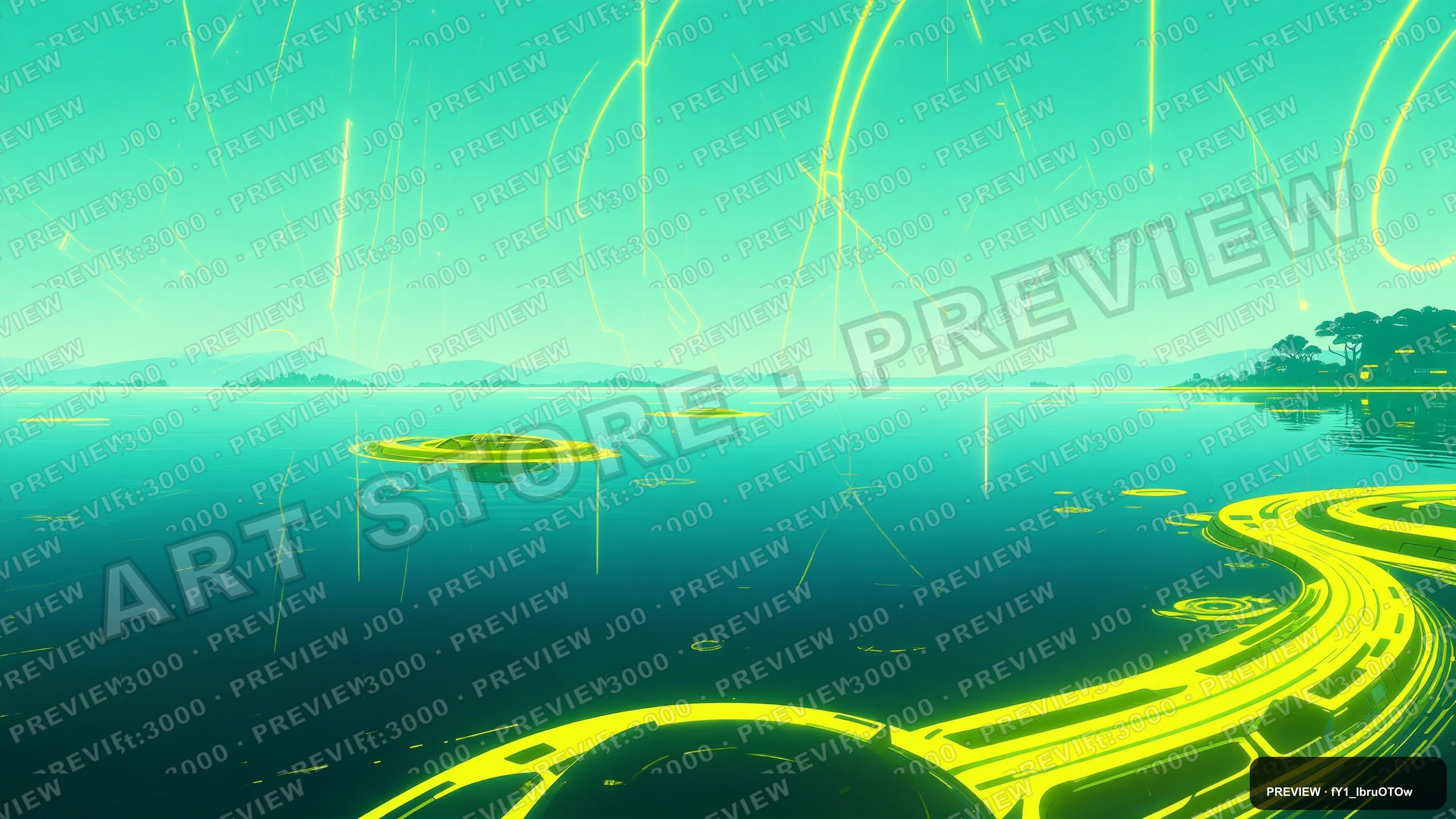 Lake · Futuristic · Chalk Pastel — wallpaper — 3840×2160, Neon, Cinematic, Futuristic