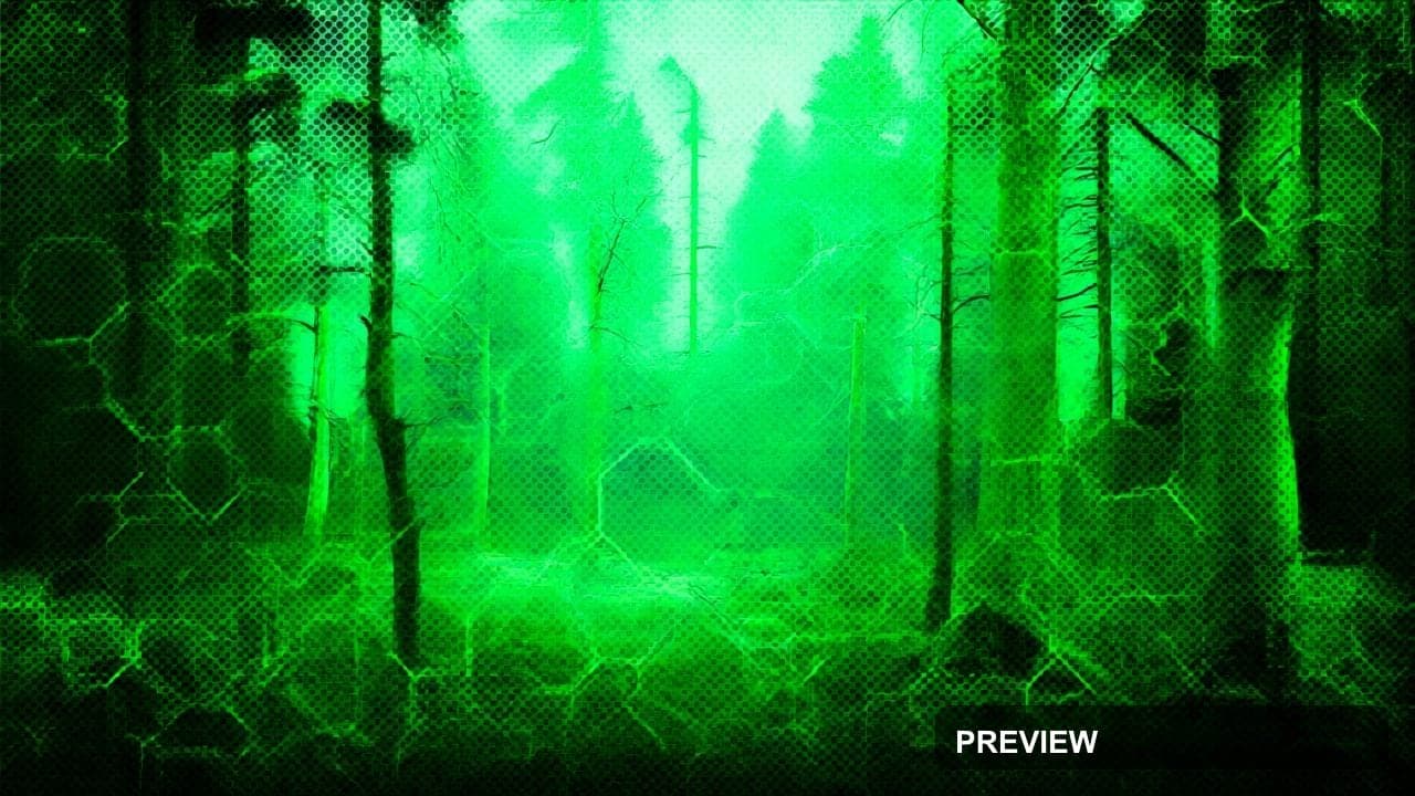 Pine Forest, Steampunk aesthetic, Collage, Clean mood, Neon Green accents, He... — wallpaper — 1280×720, Neon, Cinematic, Clean