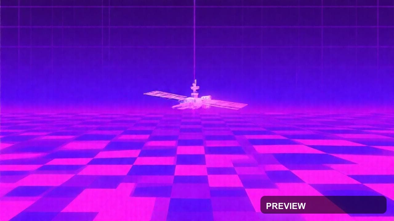 Space Station, Vaporwave aesthetic, Flat Design, Energetic mood, Magenta acce... — wallpaper — 1280×720, Vaporwave, Cinematic, Energetic