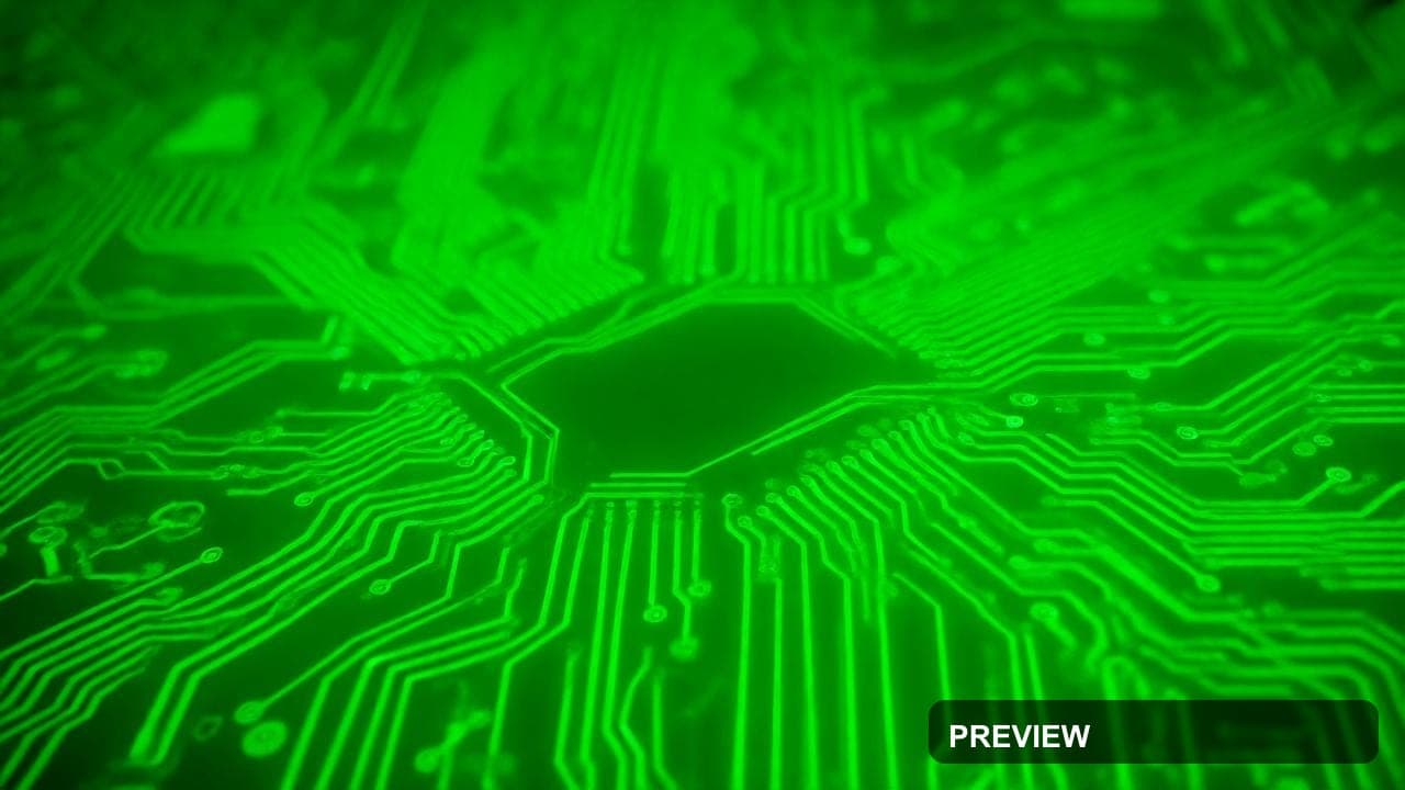 a neon-green circuit board pattern wallpaper, soft cinematic lighting, smooth... — 1280×720, Neon, Cinematic, Soft