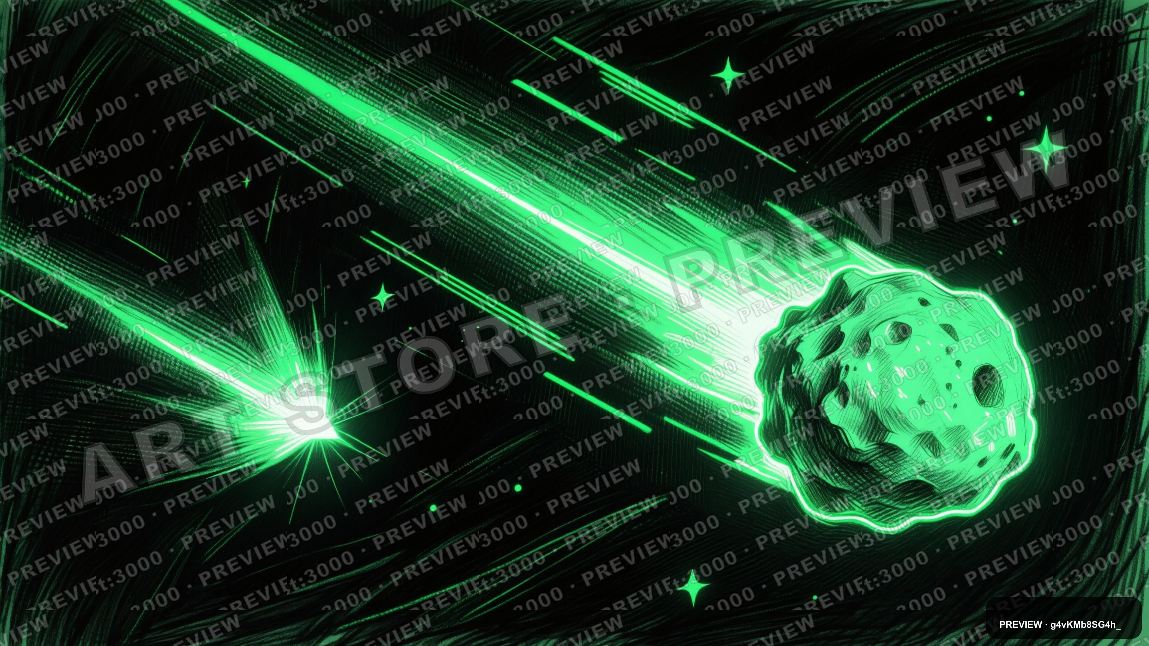Comet, Retro Arcade aesthetic, Pencil Sketch, Minimal mood, Neon Lime accents... — wallpaper — 3840×2160, Neon, Cinematic, Minimal