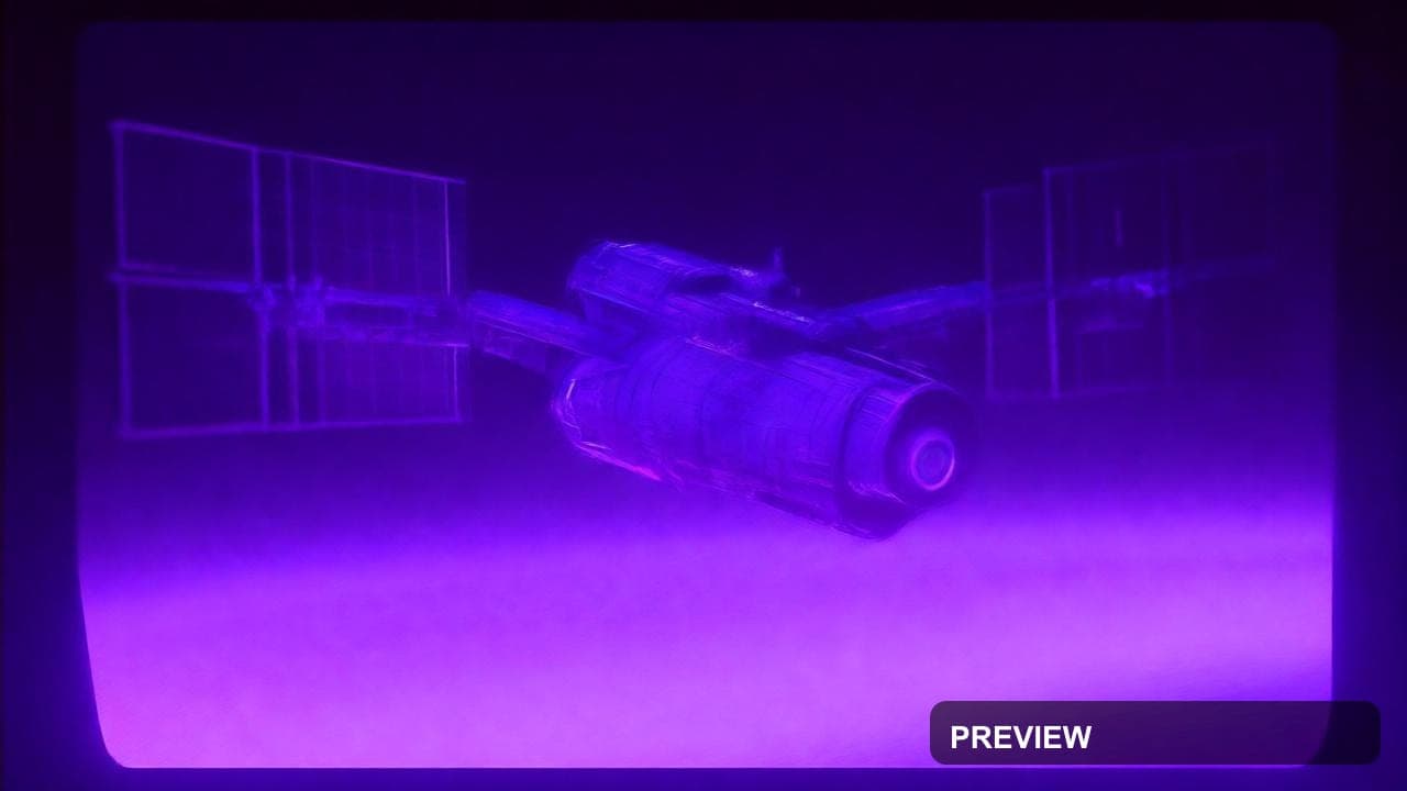 Space Station, Neon aesthetic, Monochrome, Playful mood, Neon Purple accents,... — wallpaper — 1280×720, Neon, Cinematic, Soft