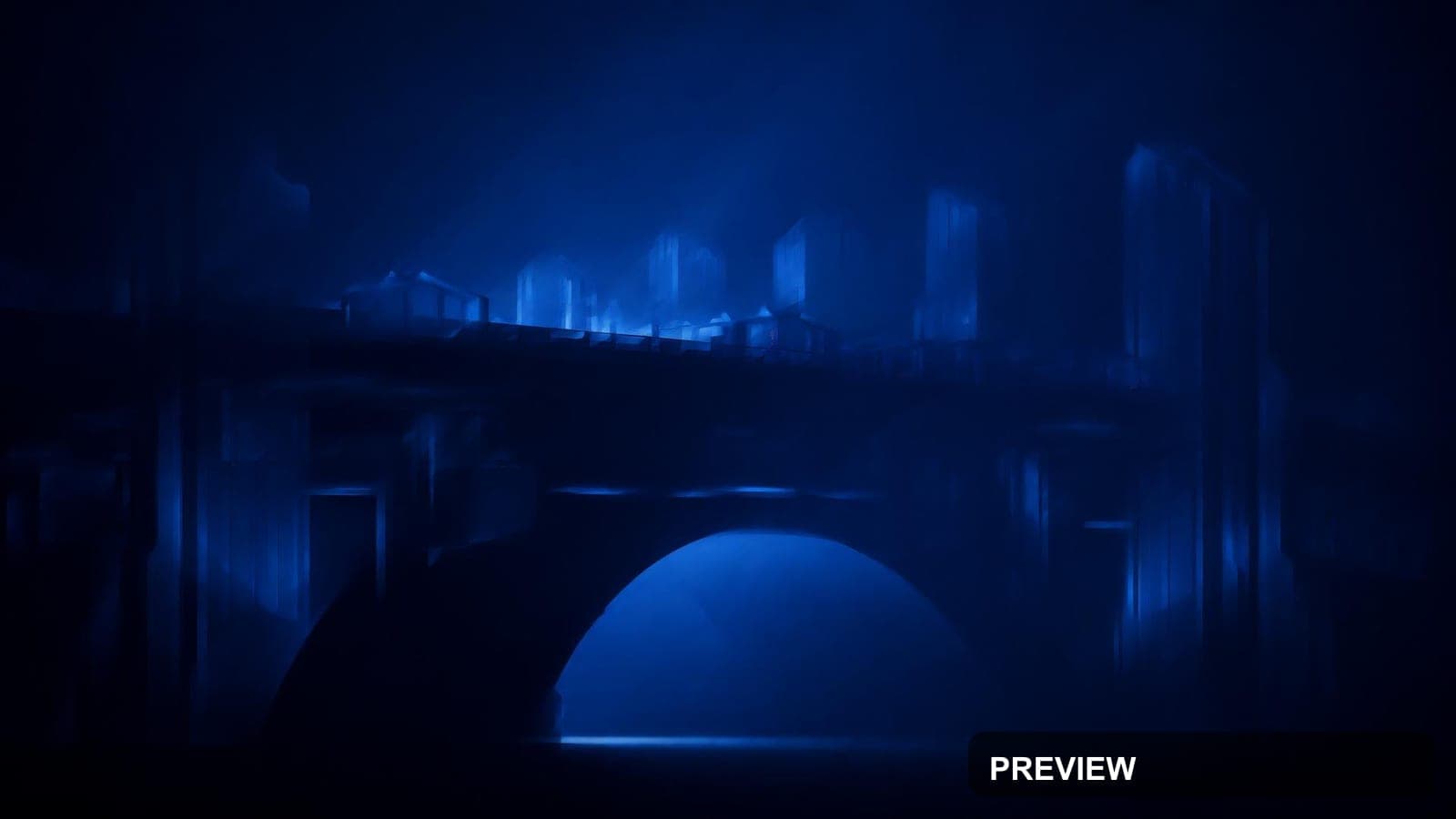 Bridge, Dark aesthetic, Art Deco, Minimal mood, Indigo accents, high detail, ... — wallpaper — 1920×1080, Space, Cinematic, Minimal