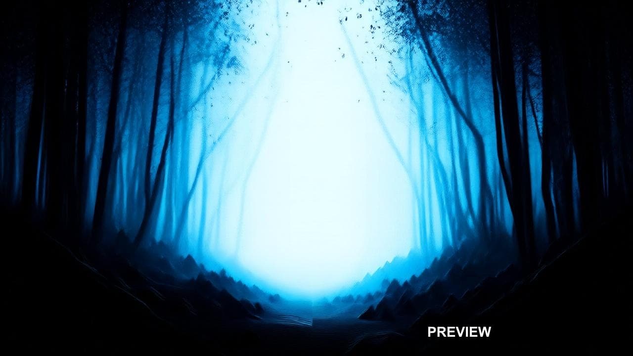 Forest, Cyberpunk aesthetic, Geometric, Meditative mood, Duotone accents, hig... — wallpaper — 1280×720, Cyberpunk, Cinematic, Soft