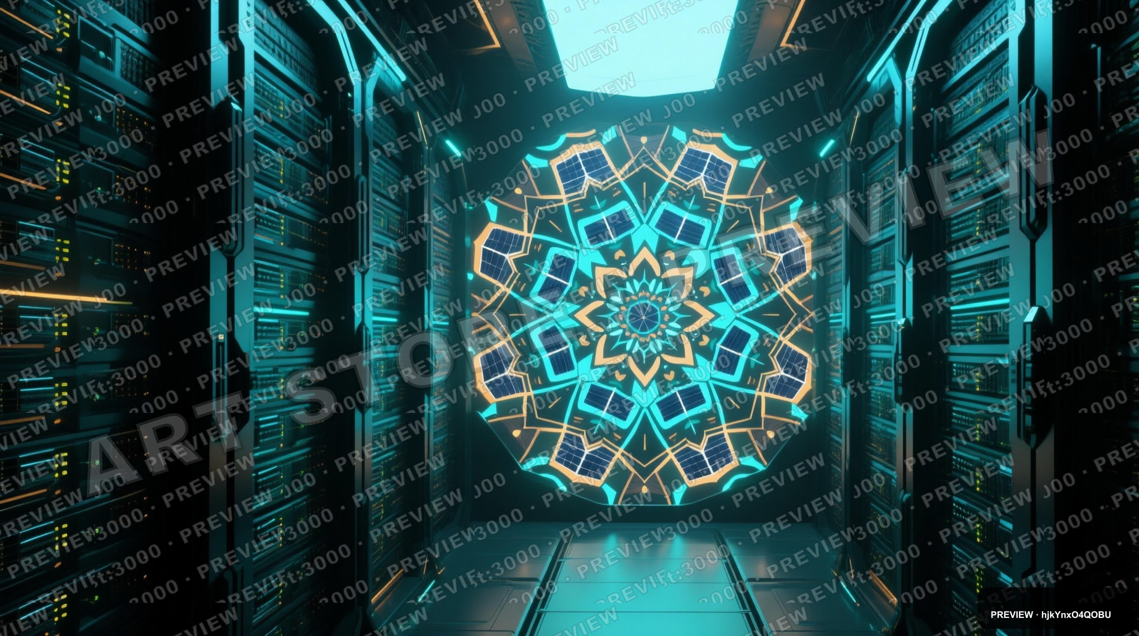 Data Center, Solarpunk aesthetic, Concept Art, Bold mood, Tri-tone accents, K... — wallpaper — 3840×2144, Space, Cinematic, Bold