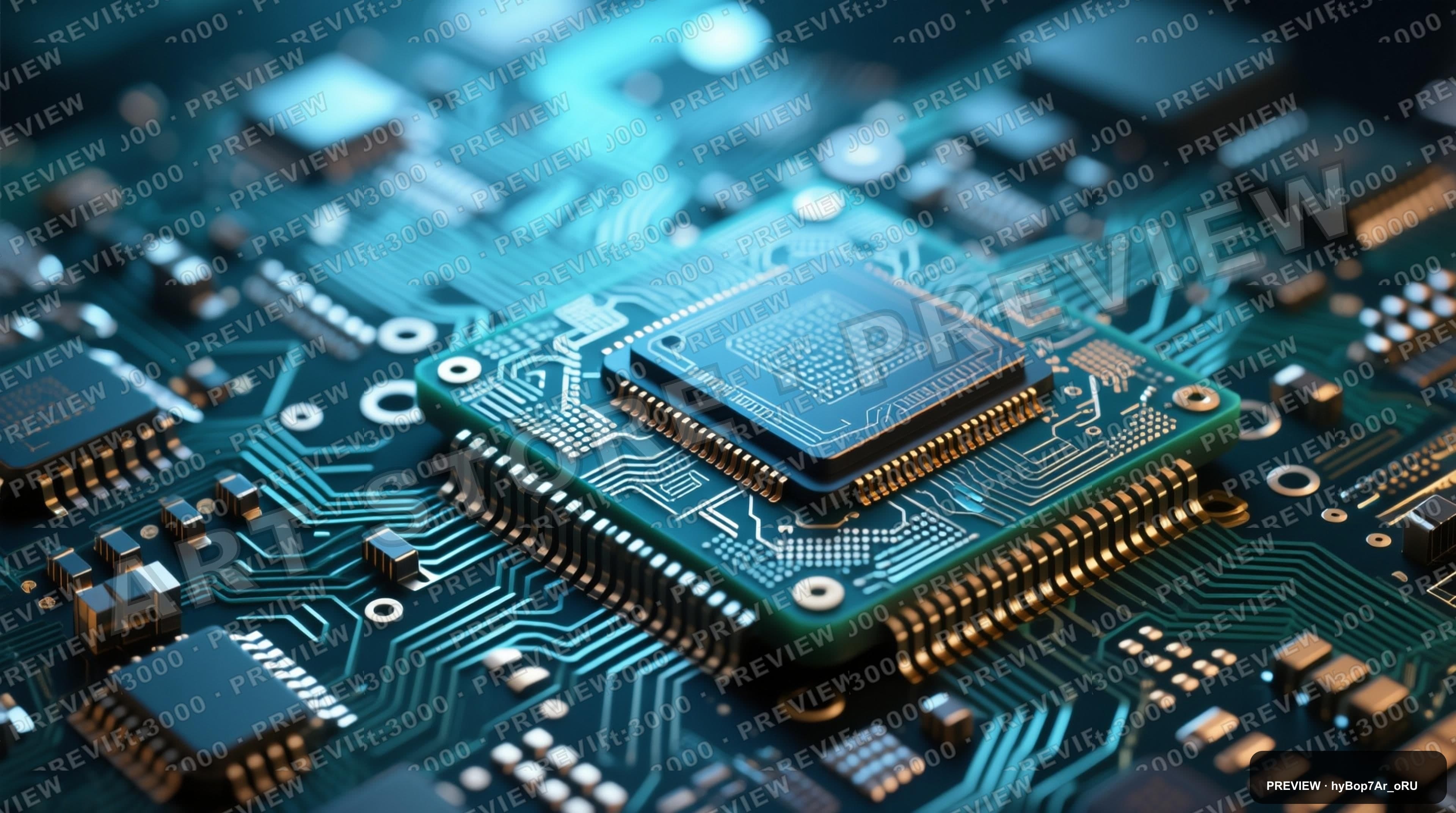 Microchip, Dreamcore aesthetic, Etching, Nostalgic mood, Cool Palette accents... — wallpaper — 3840×2144, Space, Cinematic, Soft