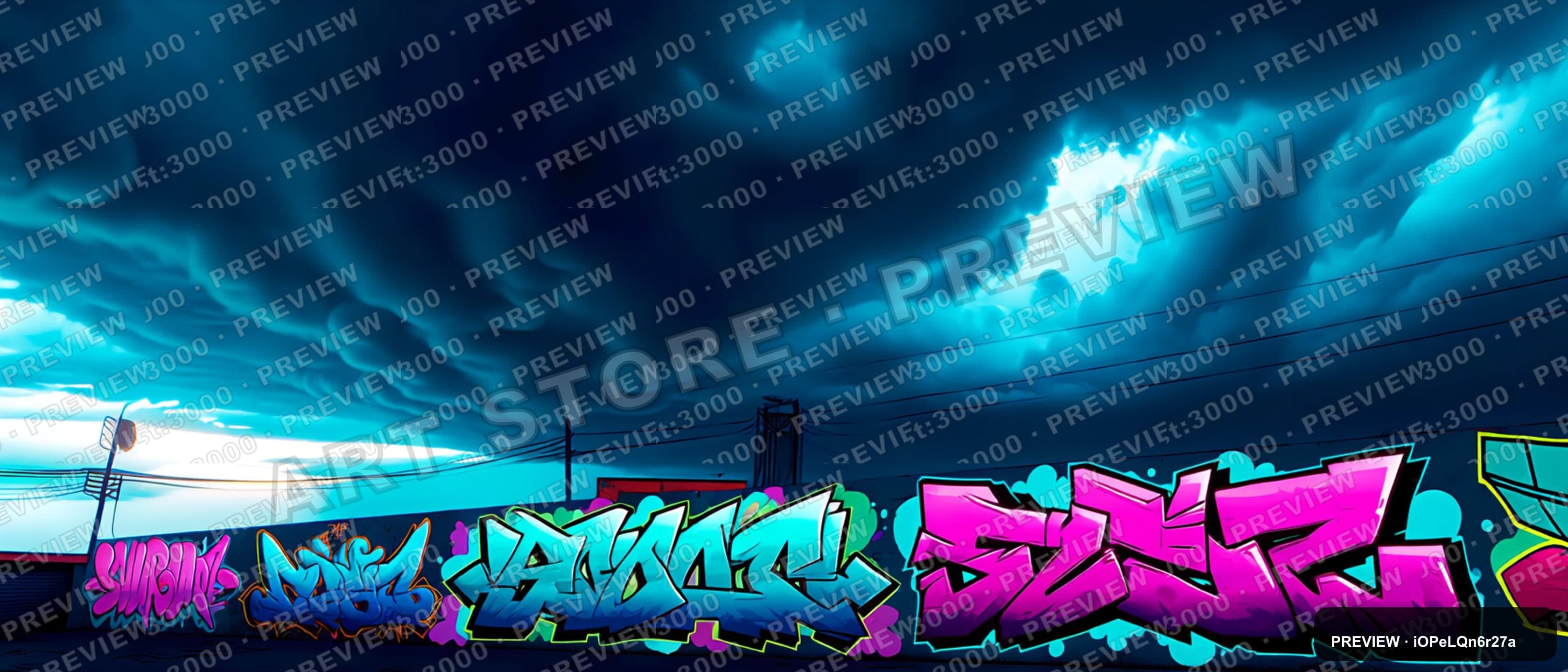 Storm Clouds, Solarpunk aesthetic, Graffiti, Bold mood, Vibrant accents, 80s ... — wallpaper — 3360×1440, Space, Cinematic, Bold