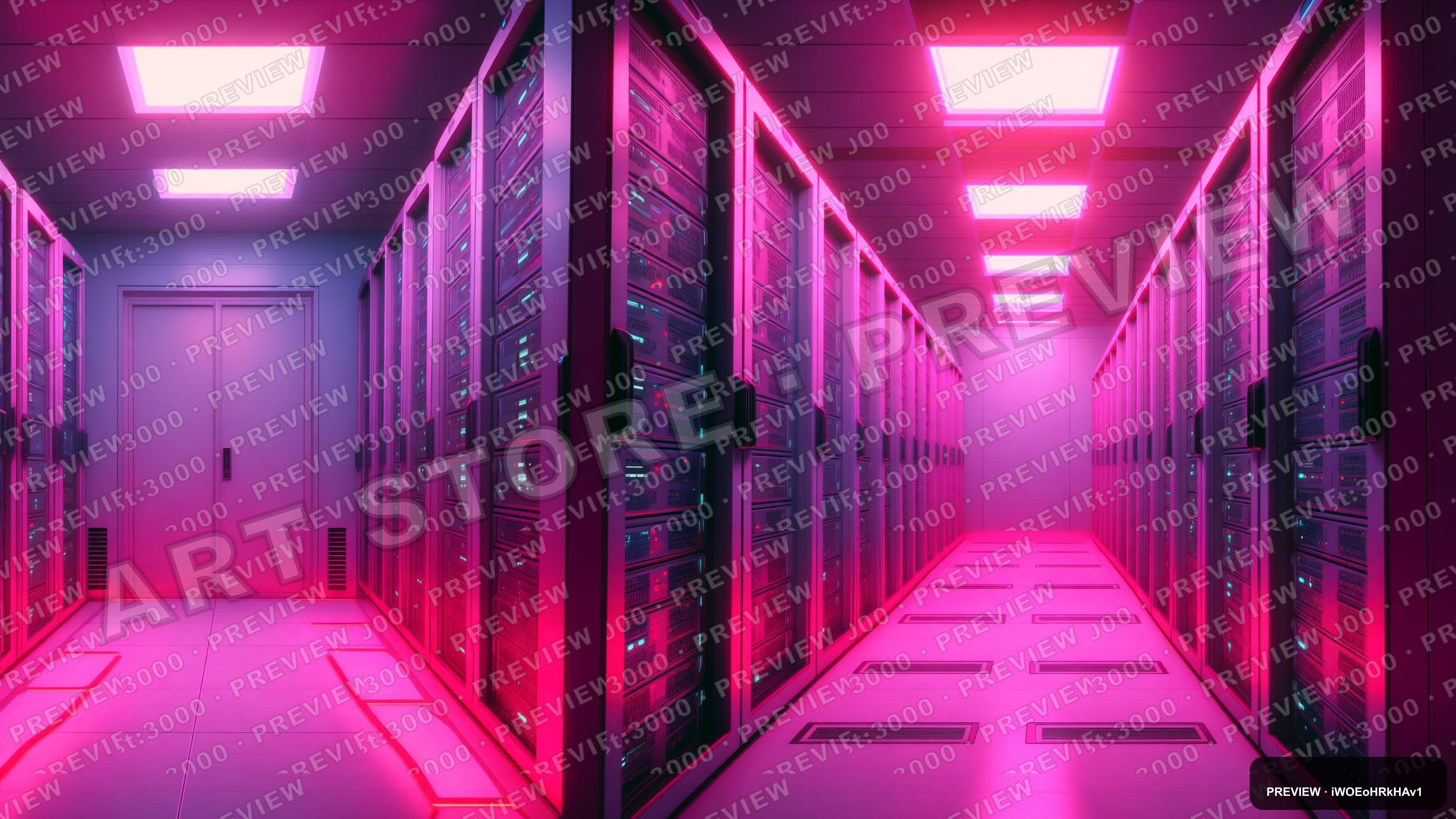 Server Room, Synthwave aesthetic, Comic Book, Dreamy mood, Neon Pink accents,... — wallpaper — 3840×2160, Neon, Cinematic, Dreamy