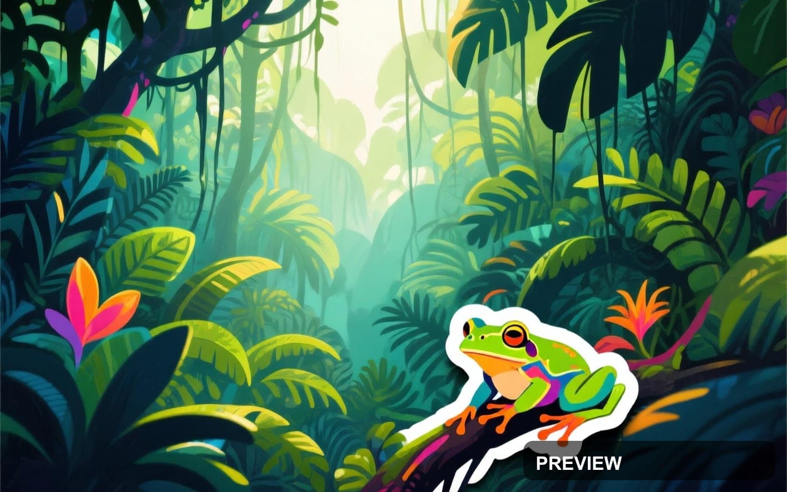 Rainforest, Bright aesthetic, Sticker Art, Clean mood, Vibrant accents, high ... — wallpaper — 1920×1200, Space, Cinematic, Clean