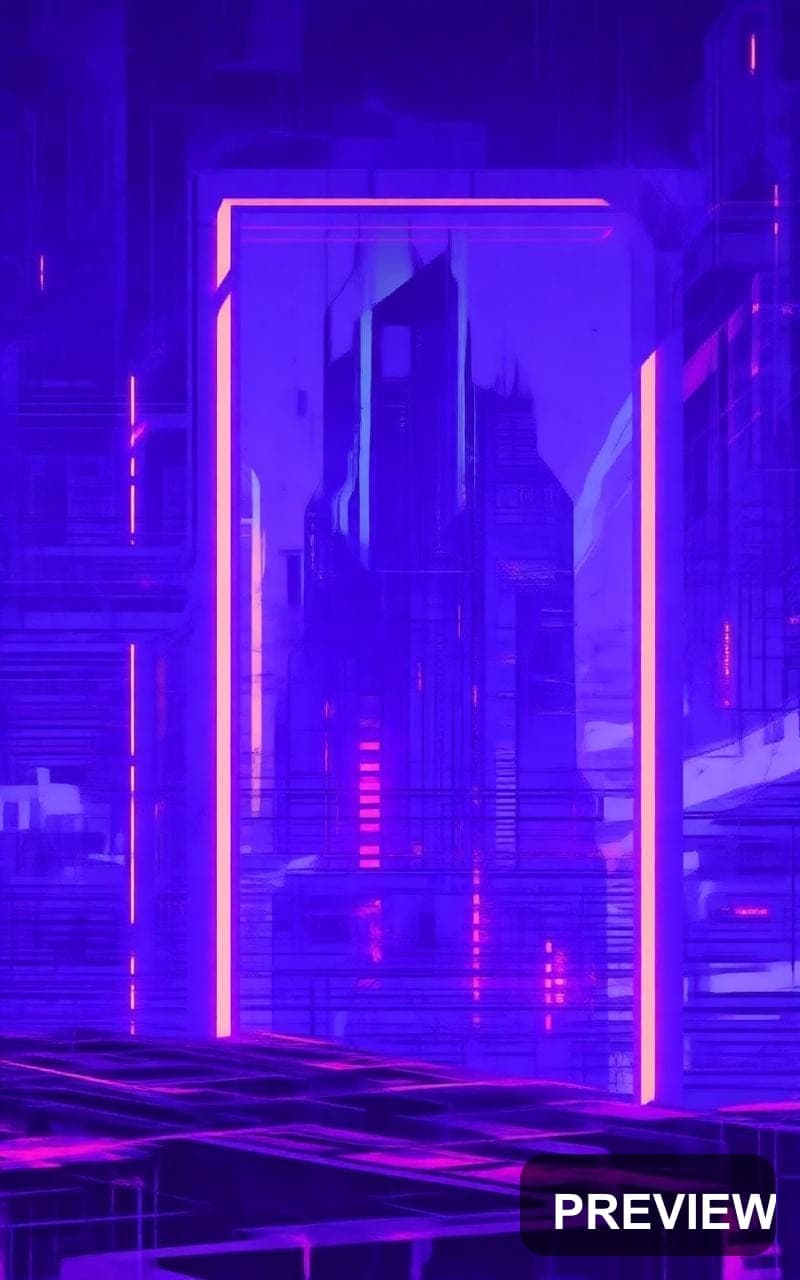 Chrome, Solarpunk aesthetic, Stylized Illustration, Calm mood, Neon Purple ac... — wallpaper — 800×1280, Neon, Cinematic, Calm
