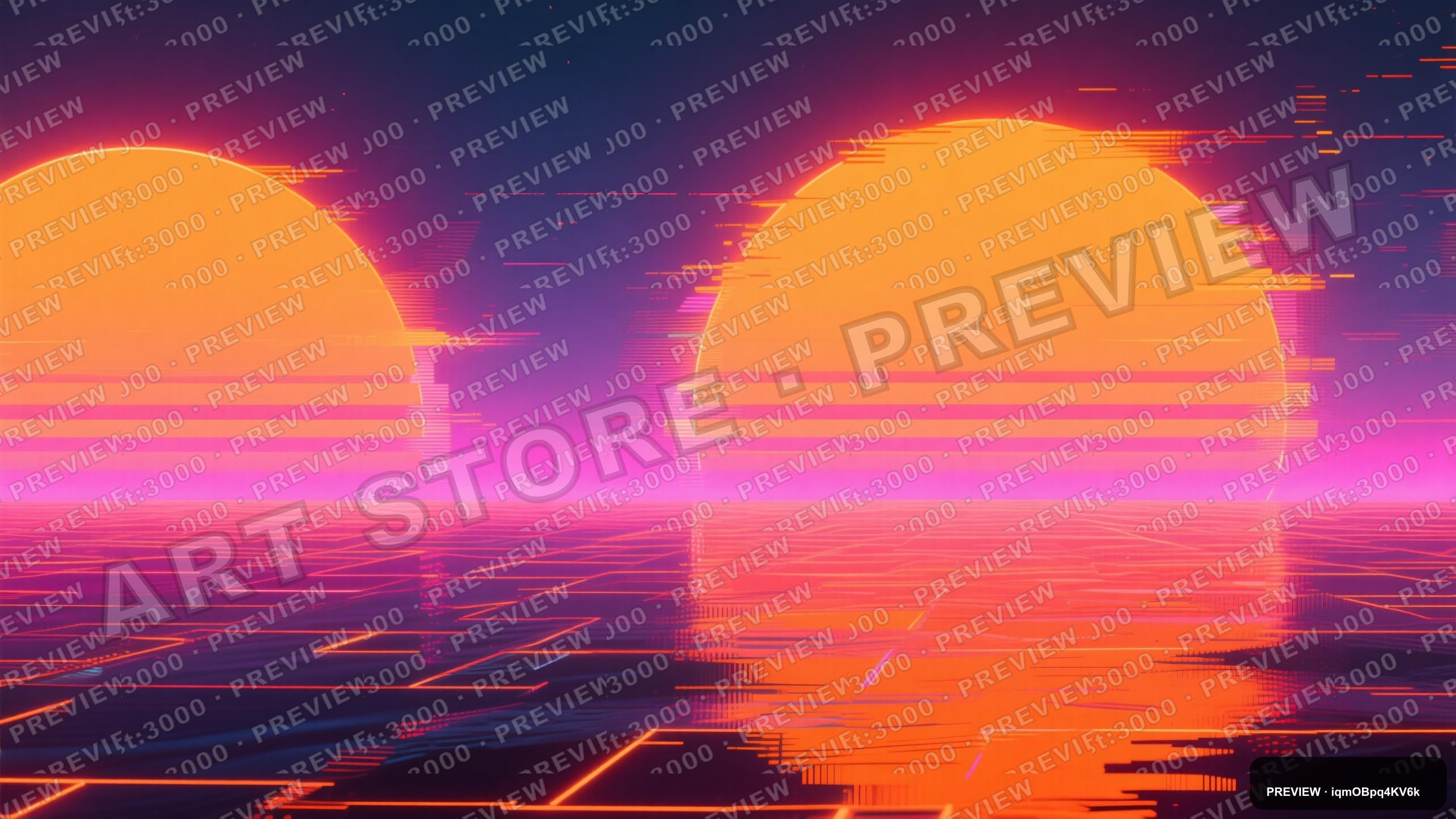 Sunrise, Synthwave aesthetic, Glitch Art, Bright mood, Neon Orange accents, B... — wallpaper — 3840×2160, Neon, Cinematic, Bright