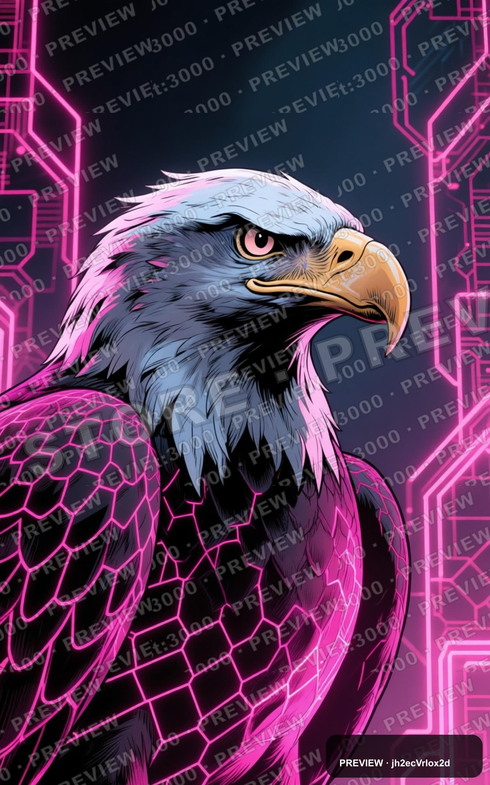Eagles, Tech aesthetic, Comic Book, Mysterious mood, Fuchsia accents, Neon Wi... — wallpaper — 1600×2560, Neon, Cinematic, Mysterious