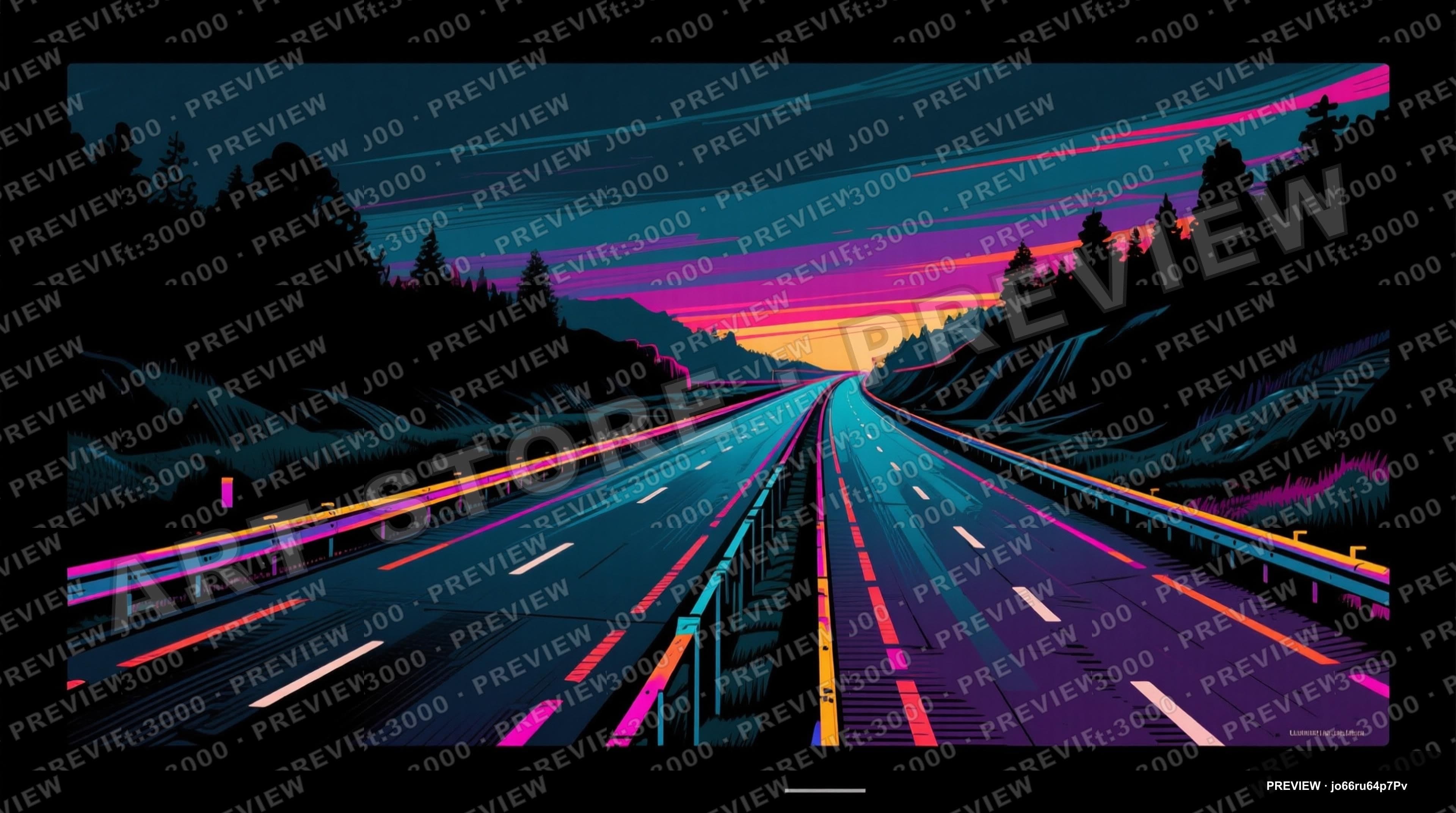 Highway, Epic aesthetic, Sticker Art, Moody mood, Vibrant accents, high detai... — wallpaper — 3840×2144, Space, Cinematic, Moody