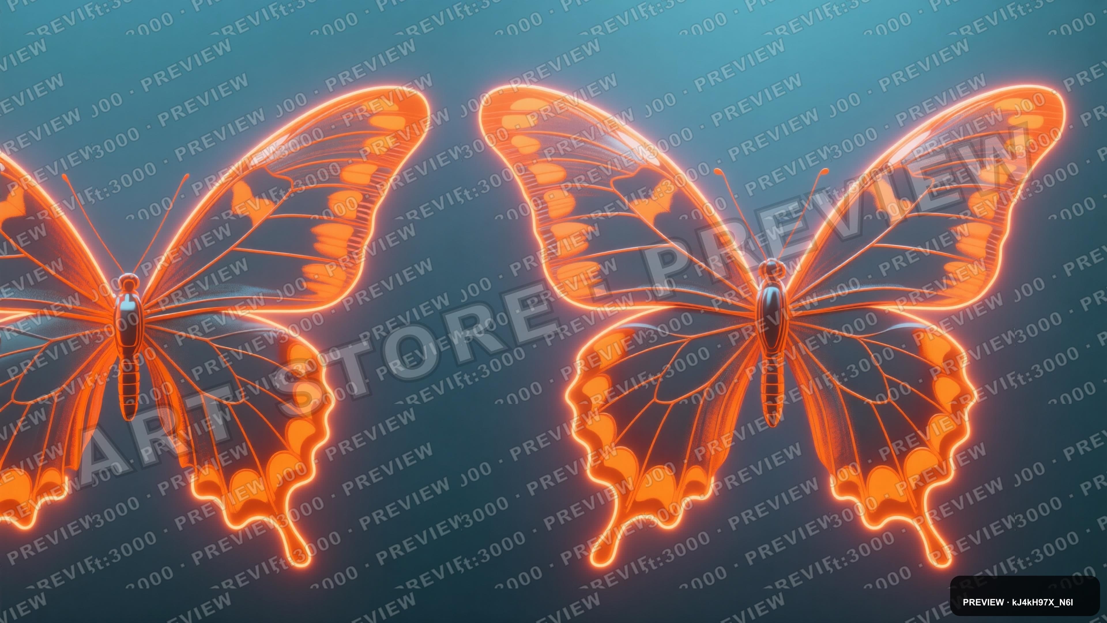 Butterflies, Retro Futurism aesthetic, Graphic Design, Calm mood, Neon Orange... — wallpaper — 3840×2160, Neon, Cinematic, Calm