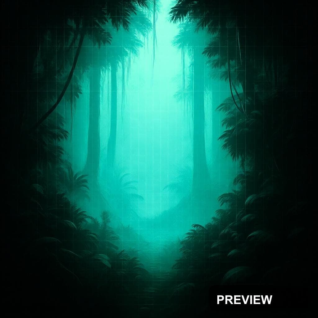 Rainforest, Spacepunk aesthetic, Matte Painting, Dreamy mood, Duotone accents... — wallpaper — 1024×1024, Space, Cinematic, Dreamy