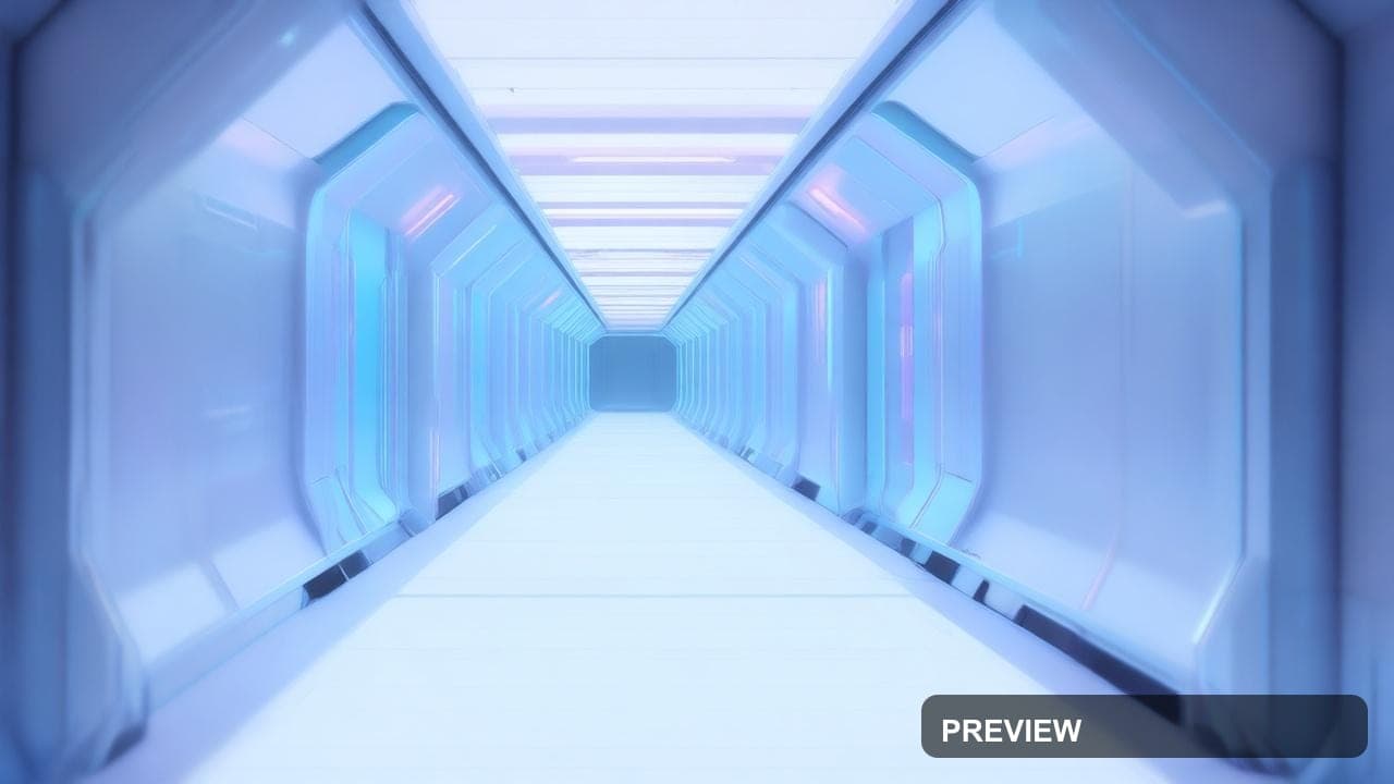 Sci‑Fi Corridor, Solarpunk aesthetic, Architectural Visualization, Clean mood... — wallpaper — 1280×720, Sci‑Fi, Cinematic, Clean