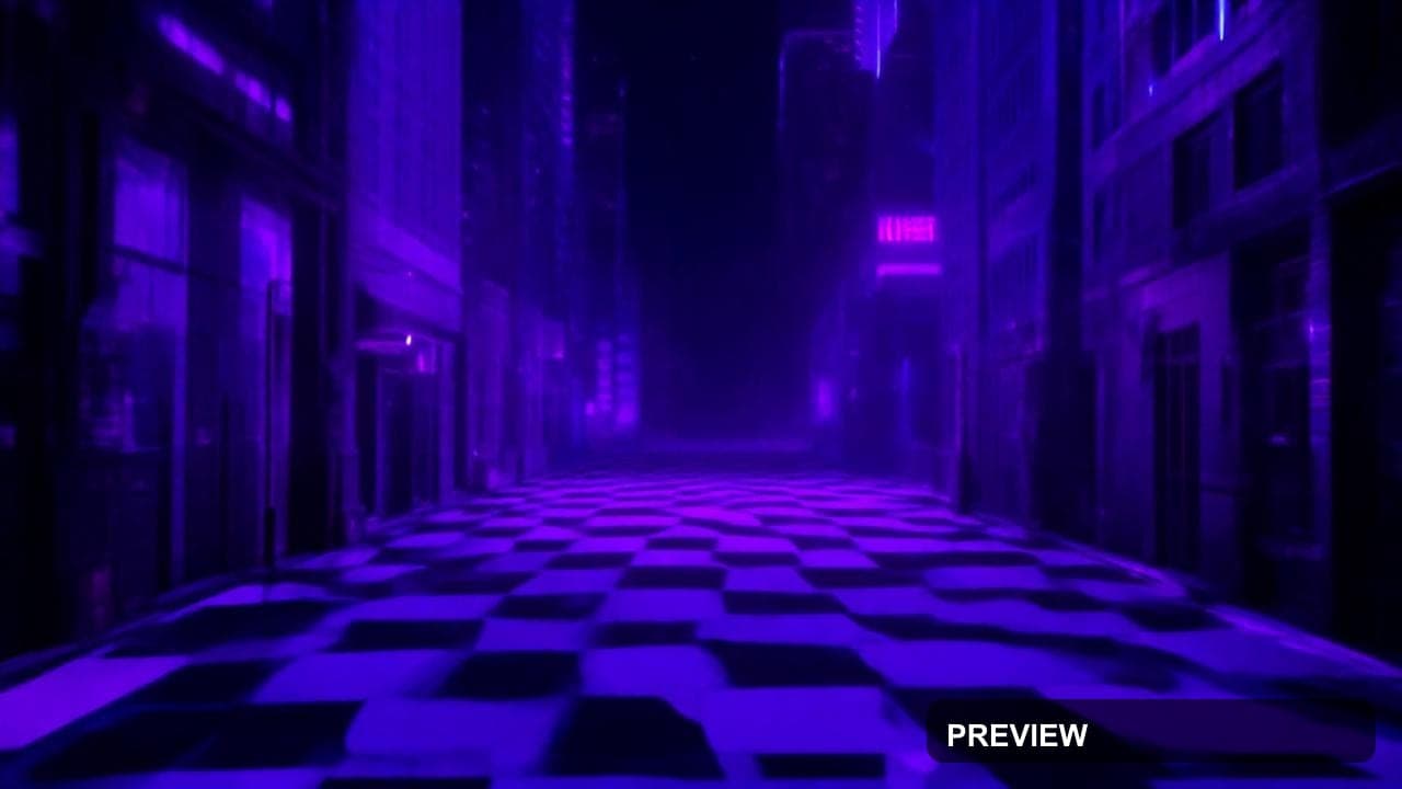 Downtown, Neon Noir aesthetic, Cinematic, Meditative mood, Purple accents, Ch... — wallpaper — 1280×720, Neon, Cinematic, Soft