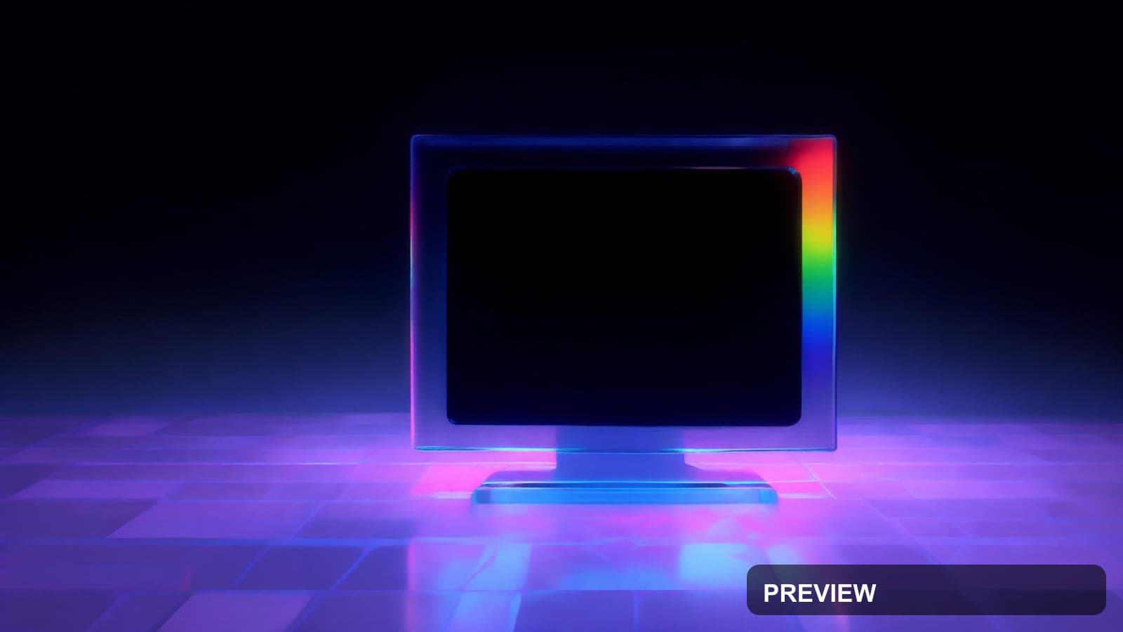 CRT Monitor, Vaporwave aesthetic, Acrylic Painting, Noir mood, Rainbow accent... — wallpaper — 1920×1080, Neon Noir, Cinematic, Soft