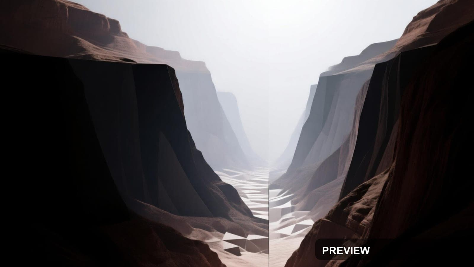 Canyon, Maximal aesthetic, High Contrast, Serene mood, Soft Contrast accents,... — wallpaper — 1920×1080, Space, Cinematic, Serene