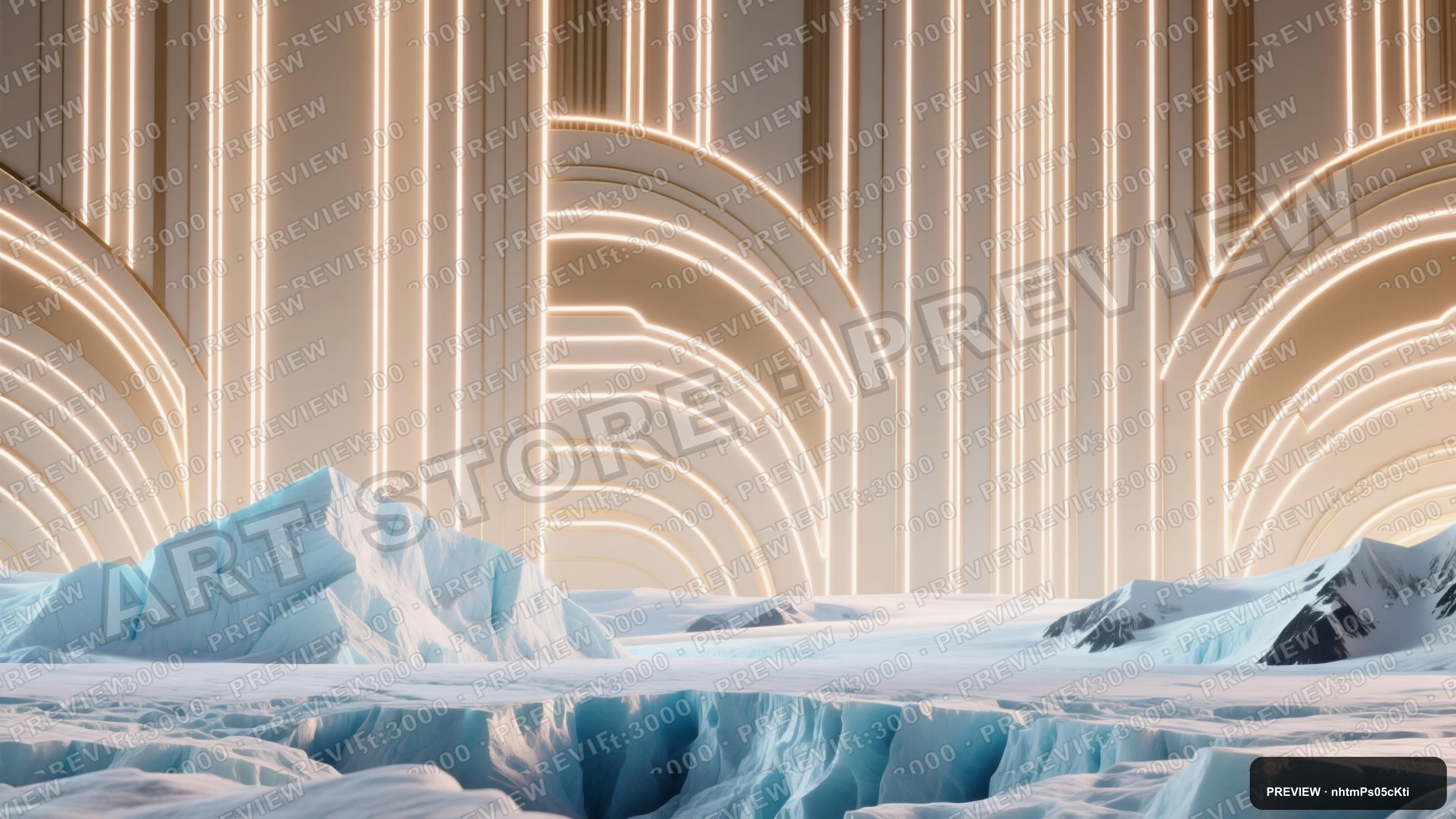Glacier, Neon aesthetic, Art Deco, Luxurious mood, Beige accents, Stripes pat... — wallpaper — 3840×2160, Neon, Cinematic, Luxurious