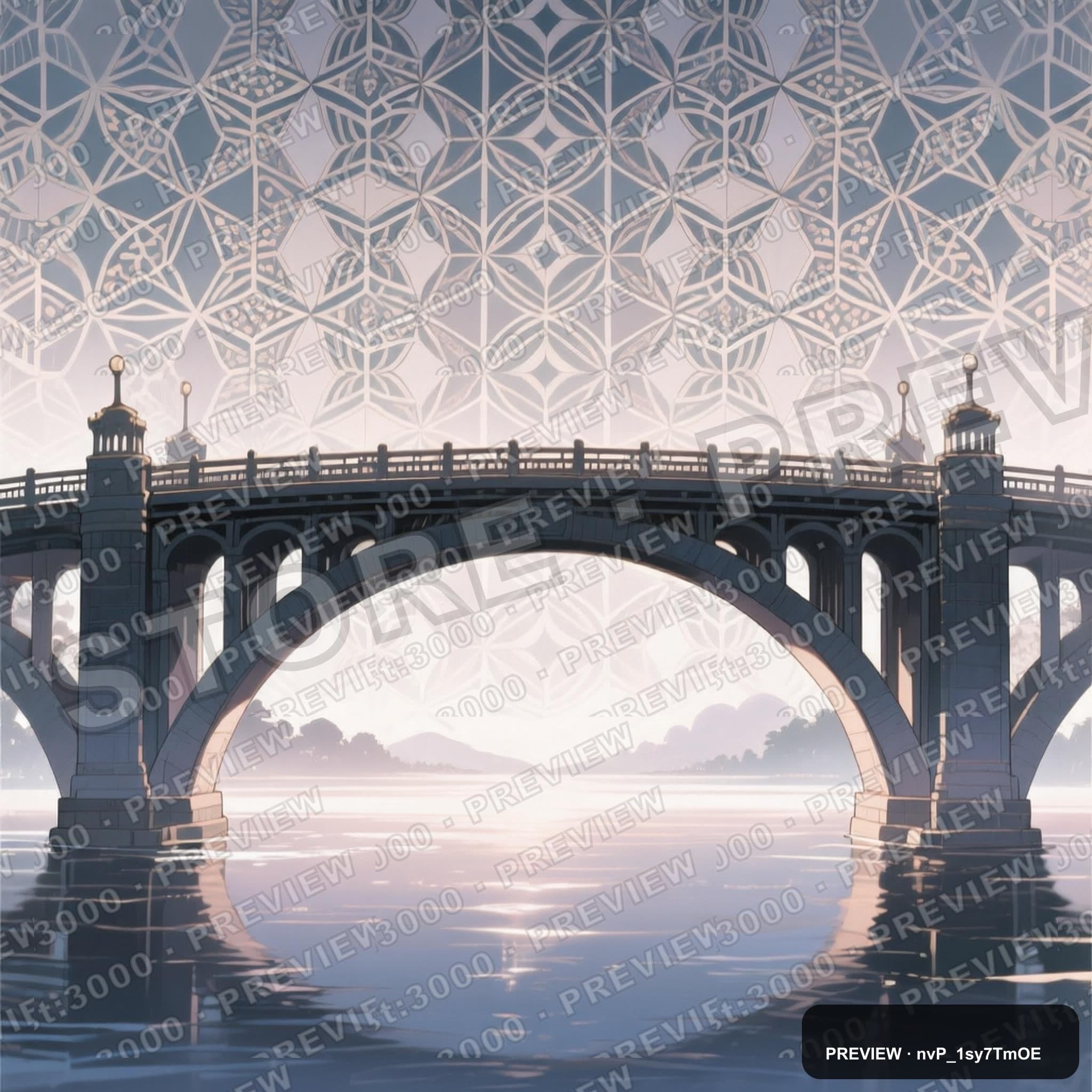 Bridge, Maximal aesthetic, Anime, Meditative mood, Muted accents, Tessellatio... — wallpaper — 2048×2048, Space, Cinematic, Soft