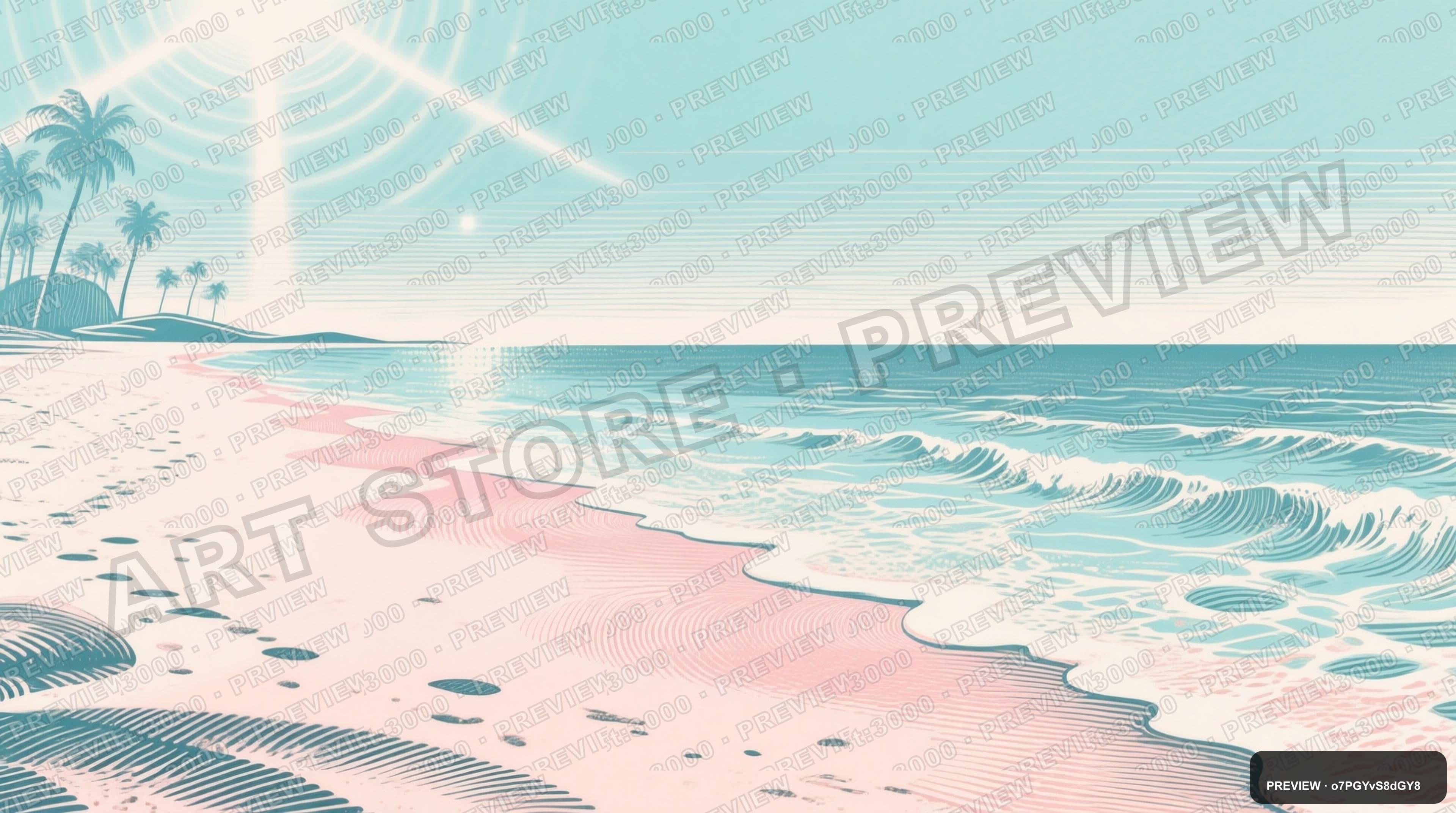Beach, Retro Futurism aesthetic, Etching, Clean mood, Pastel accents, Light L... — wallpaper — 3840×2144, Space, Cinematic, Clean
