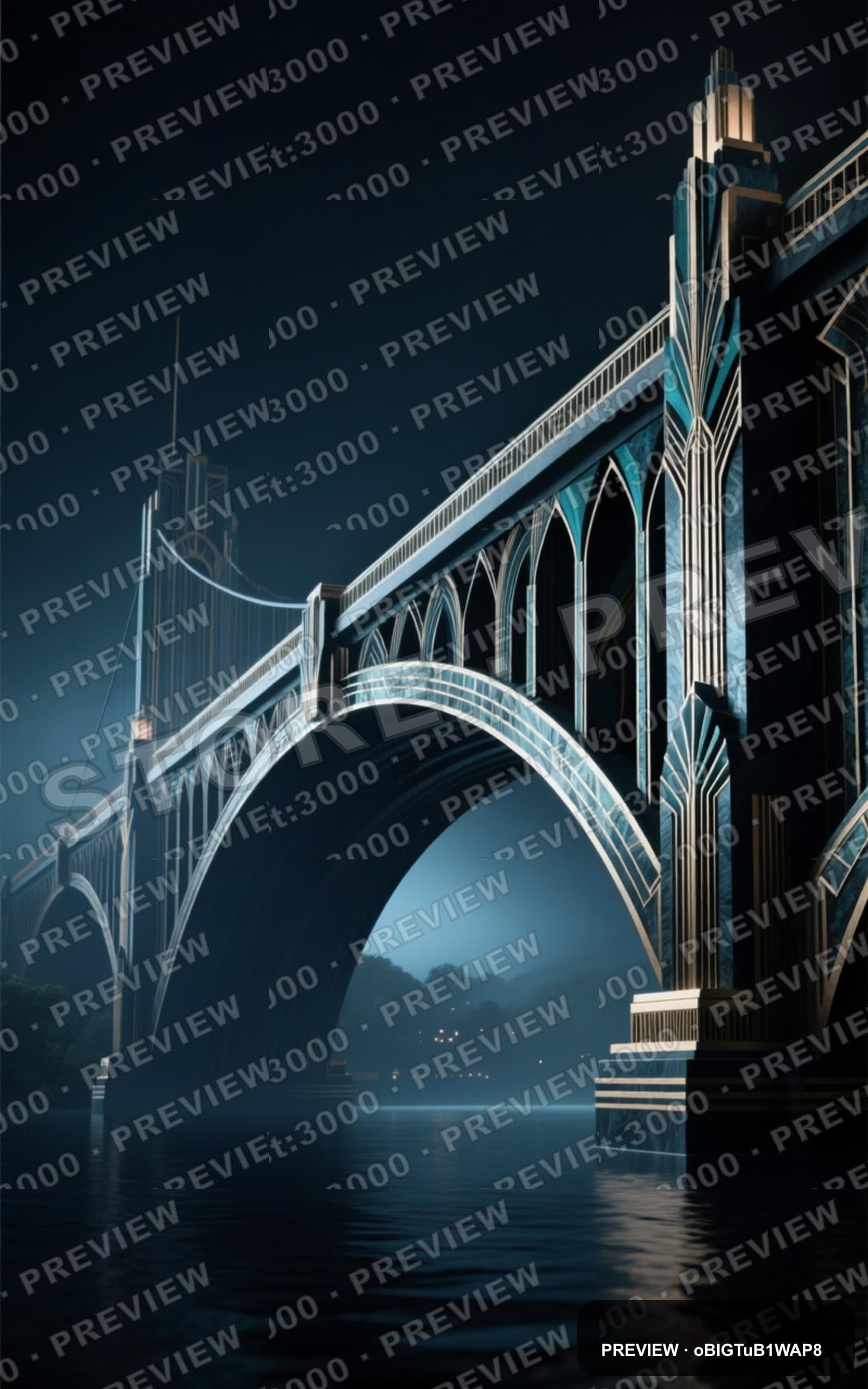 Bridge, Abstract aesthetic, Art Deco, Dark mood, Cool Palette accents, high d... — wallpaper — 1600×2560, Space, Cinematic, Dark