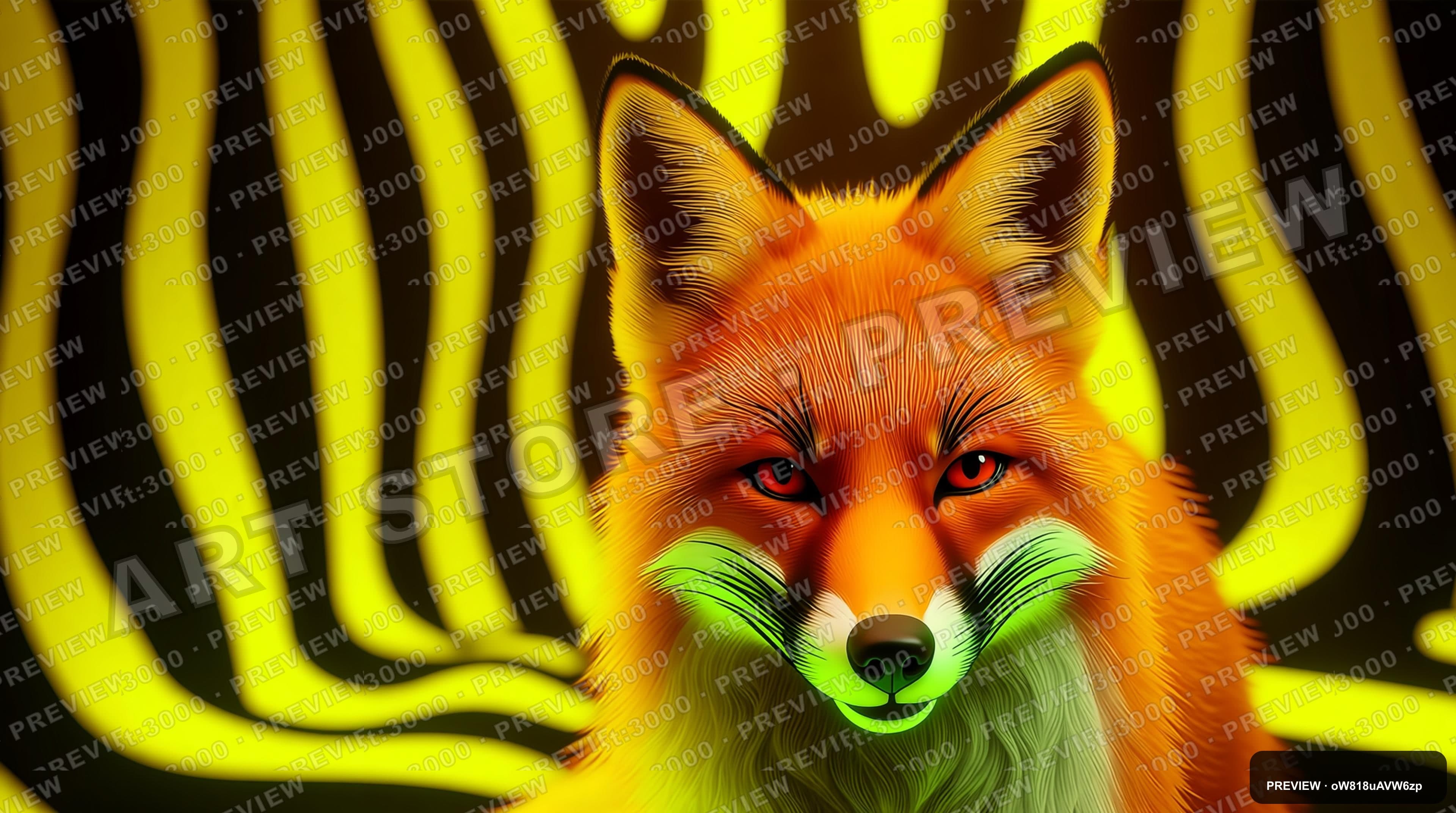 Foxes, Cozy aesthetic, Surreal, Playful mood, Neon Yellow accents, Stripes pa... — wallpaper — 3840×2144, Neon, Cinematic, Cozy