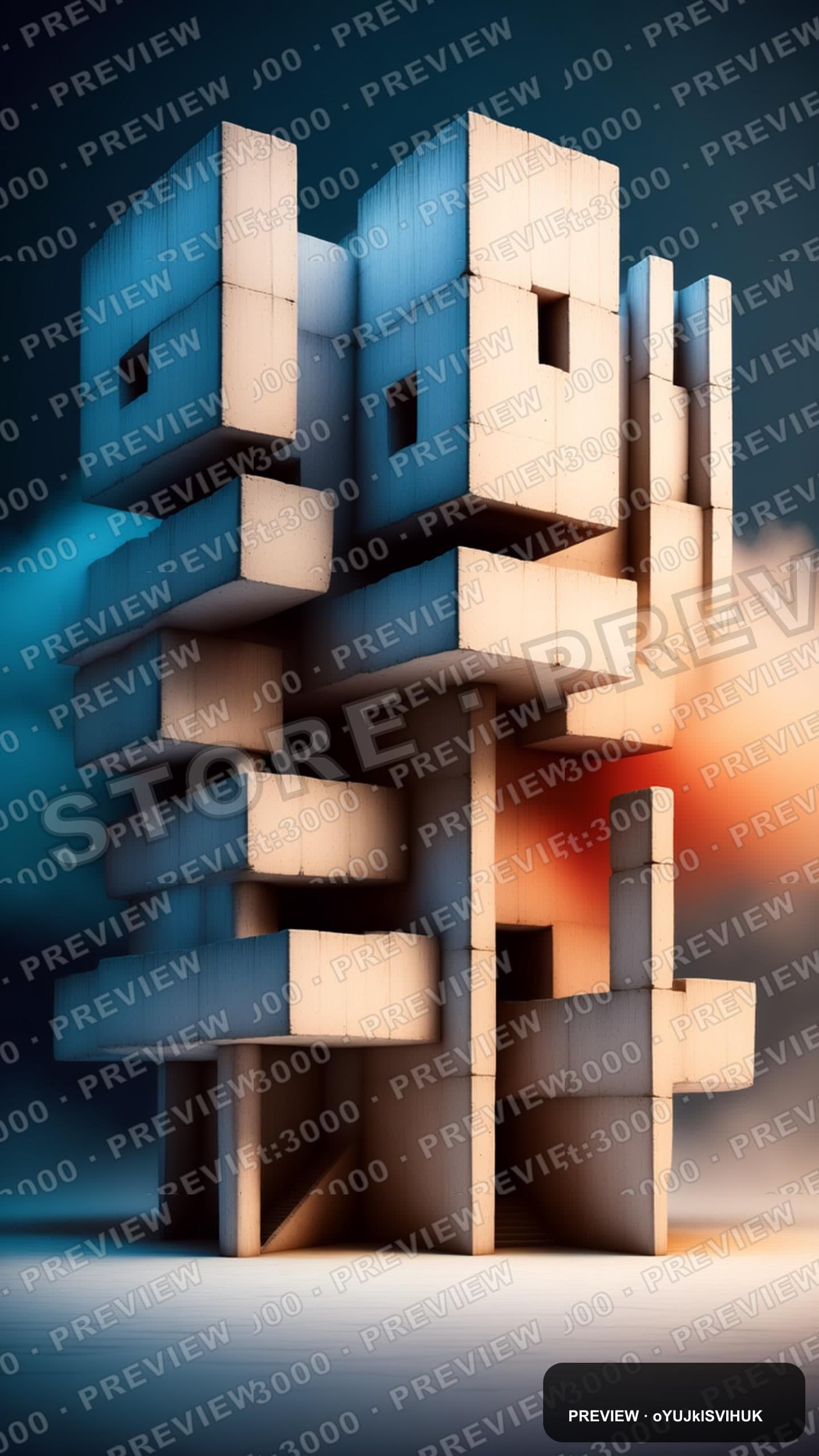 Concrete Brutalism, Abstract aesthetic, Claymation, Dreamy mood, Tri-tone acc... — wallpaper — 1440×2560, Space, Cinematic, Dreamy
