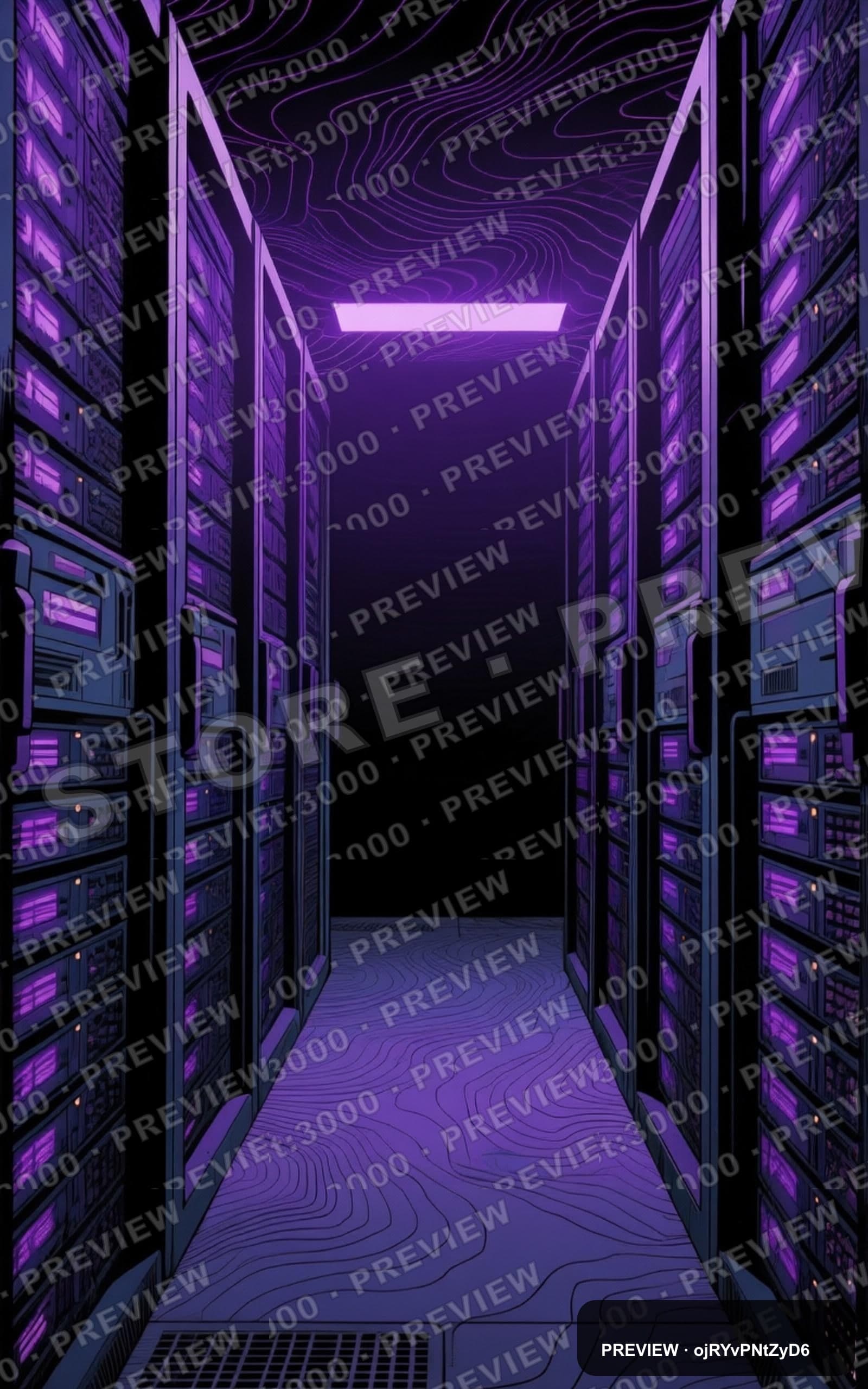 Data Center, Solarpunk aesthetic, Comic Book, Dark mood, Violet accents, Topo... — wallpaper — 1600×2560, Space, Cinematic, Dark