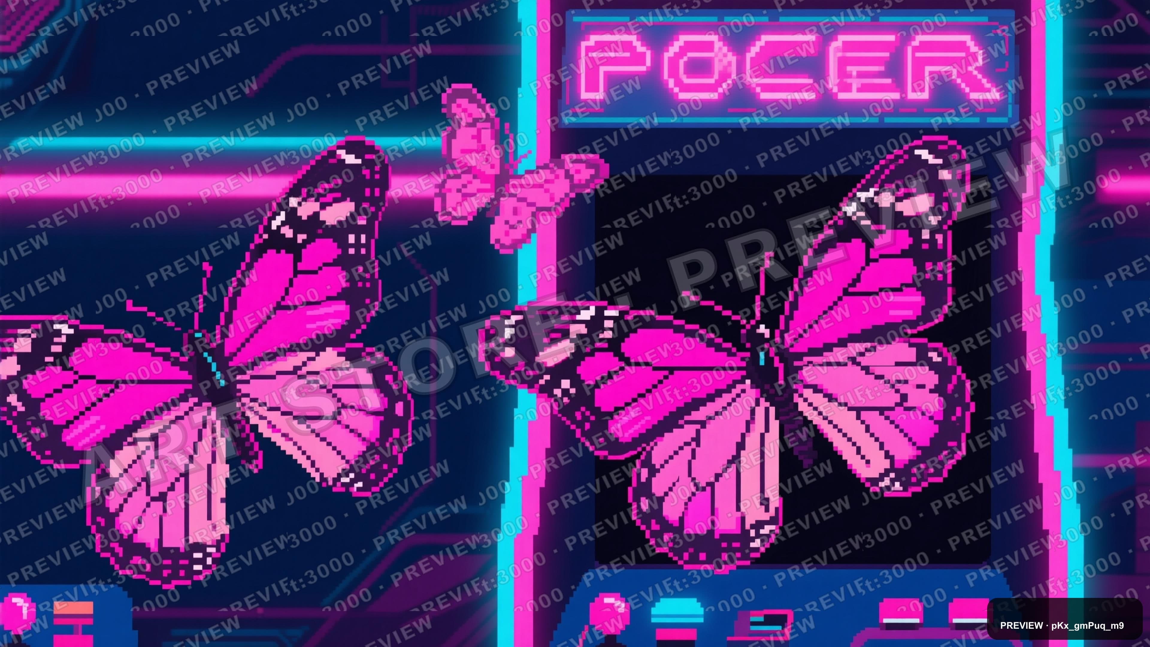Butterflies, Retro Arcade aesthetic, Pixel Art, Energetic mood, Neon Magenta ... — wallpaper — 3840×2160, Neon, Cinematic, Energetic