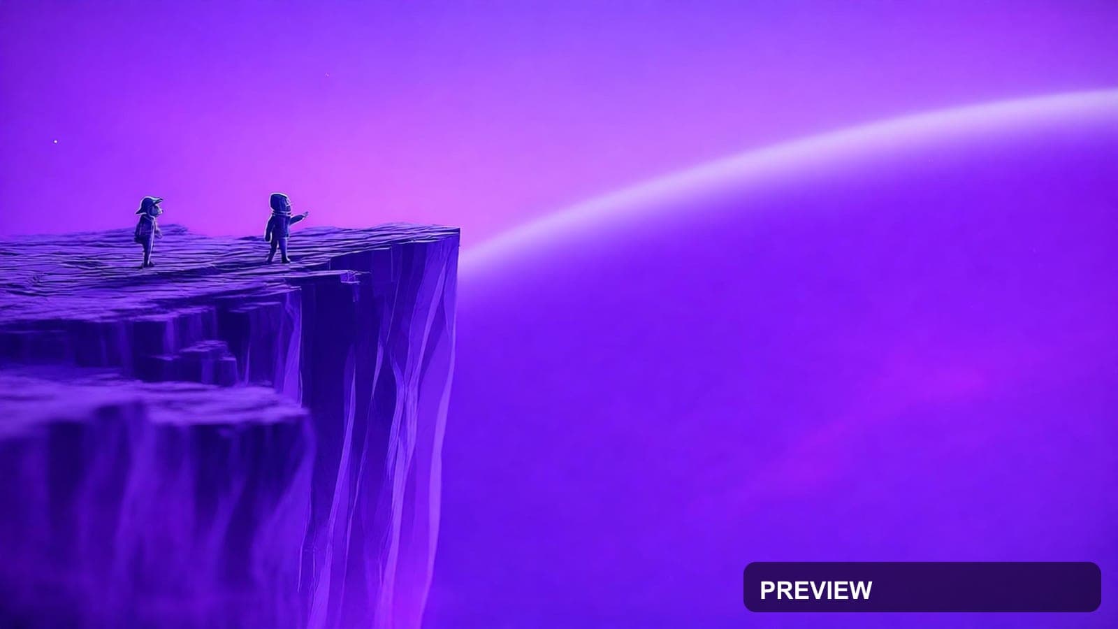 Cliffside, Spacepunk aesthetic, Claymation, Serene mood, Violet accents, high... — wallpaper — 2560×1440, Space, Cinematic, Serene