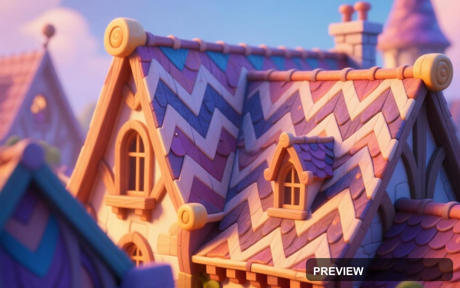 Rooftops, Fantasy aesthetic, Product Render, Playful mood, Warm Palette accen... — wallpaper — 1920×1200, Space, Cinematic, Soft
