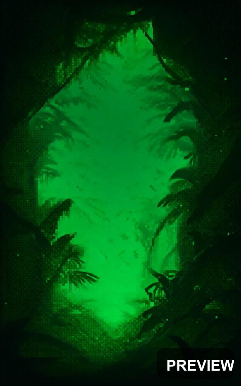 Jungle, Epic aesthetic, Vector, Mysterious mood, Neon Green accents, Dots pat... — wallpaper — 800×1280, Neon, Cinematic, Mysterious