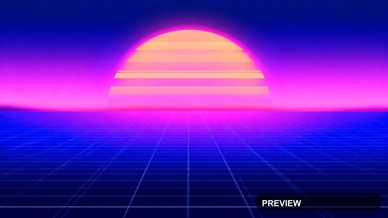 a synthwave sunset over a retro grid landscape, modern graphic design, tastef... — wallpaper — 1280×720, Synthwave, Graphic Design