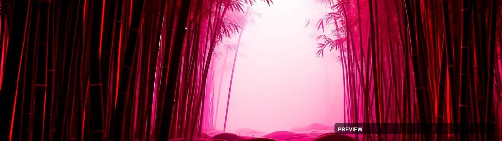 Bamboo Grove, Spacepunk aesthetic, Abstract, Cozy mood, Red accents, high det... — wallpaper — 1920×540, Space, Cinematic, Cozy