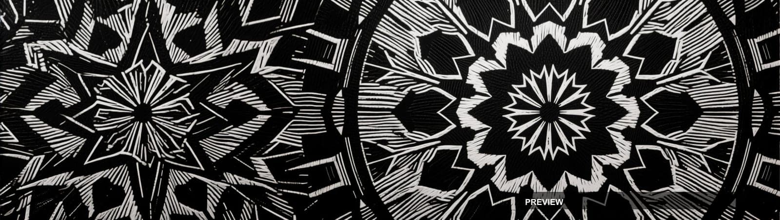 Chrome, Tech aesthetic, Woodcut, Bold mood, Black accents, Kaleidoscope patte... — wallpaper — 3840×1088, Space, Cinematic, Bold