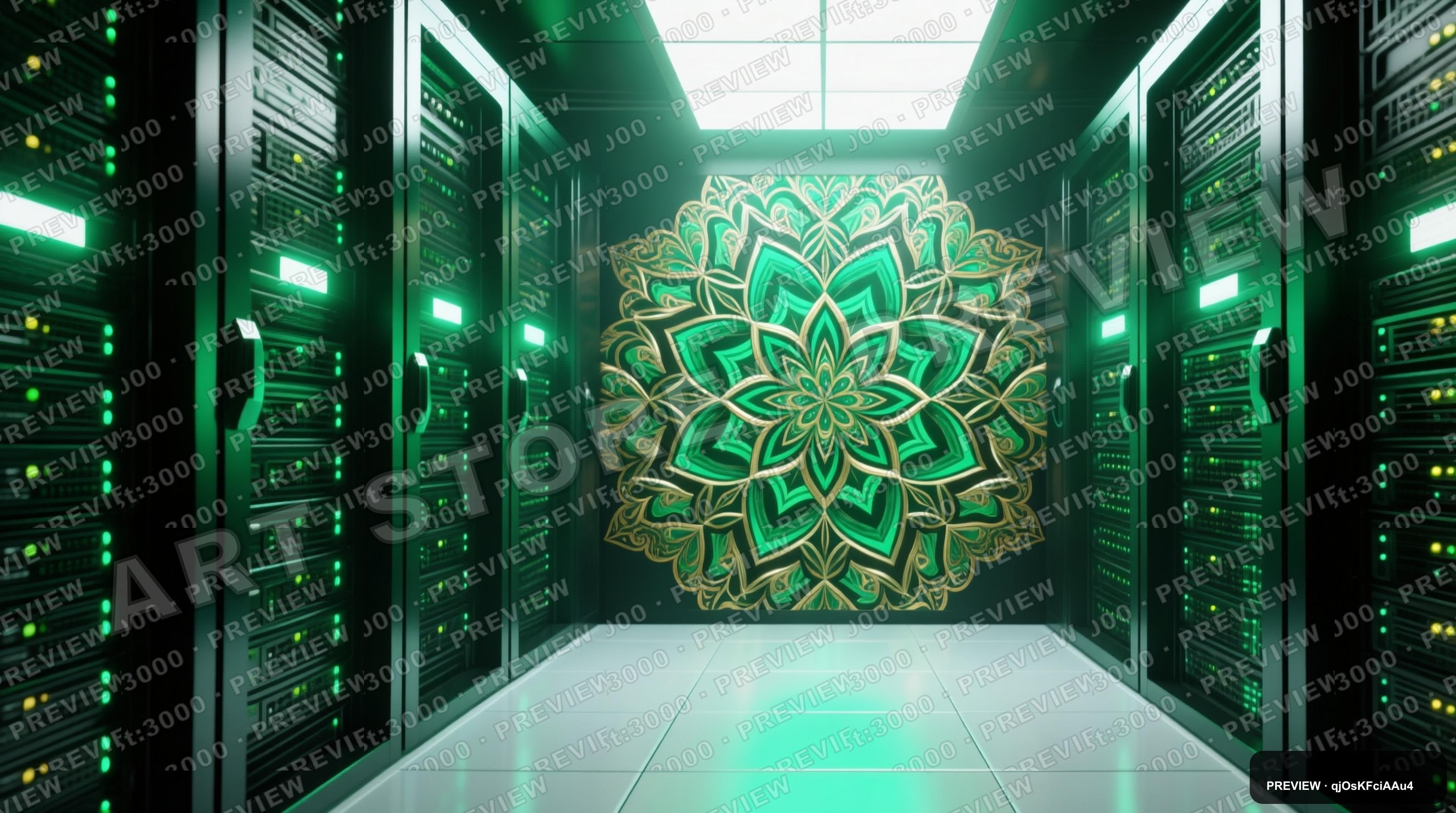 Data Center, Bright aesthetic, Tattoo Flash, Luxurious mood, Emerald accents,... — wallpaper — 3840×2144, Space, Cinematic, Bright
