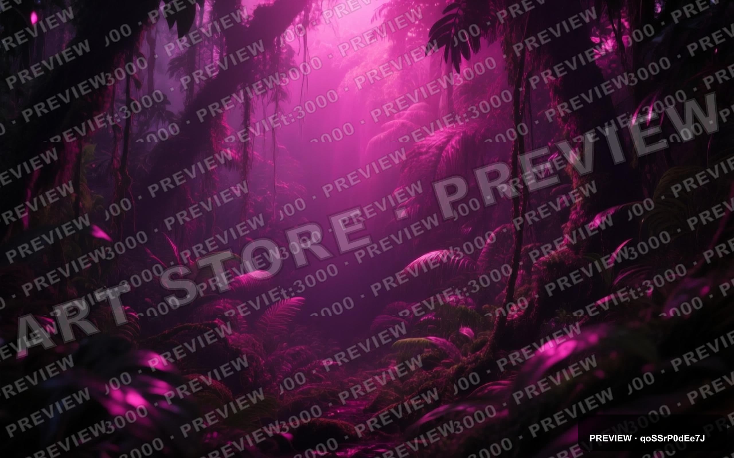 Rainforest, Dark aesthetic, VHS, Dreamy mood, Magenta accents, high detail, u... — wallpaper — 2560×1600, Space, Cinematic, Dreamy