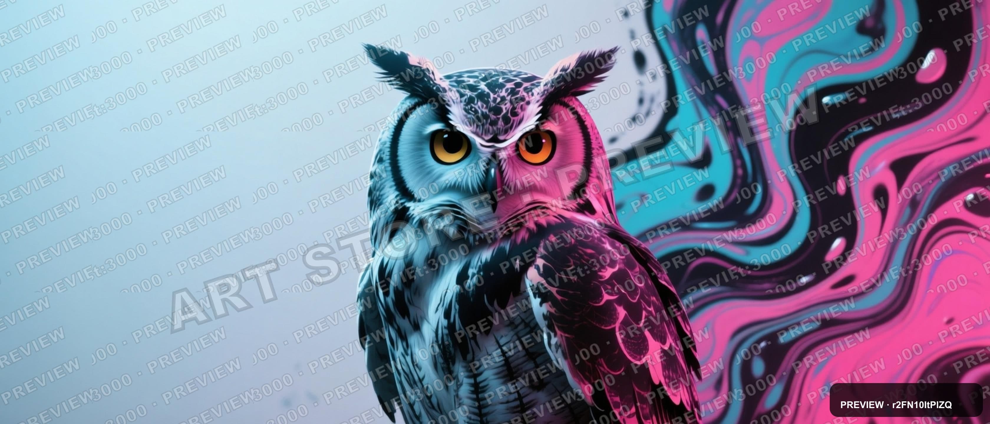 Owls, Cyberpunk aesthetic, Spray Paint, Clean mood, Tri-tone accents, Liquid ... — wallpaper — 3360×1440, Cyberpunk, Cinematic, Clean