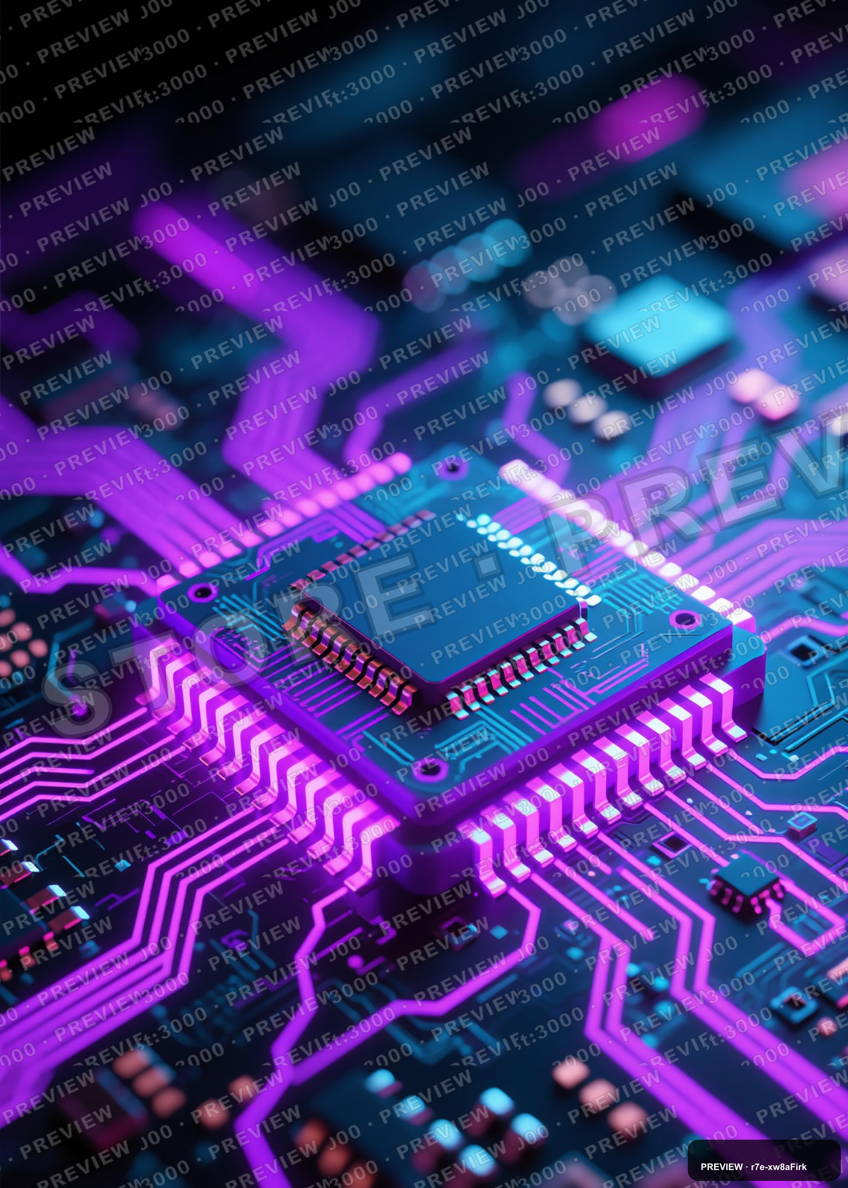 Microchip, Retro Arcade aesthetic, Glitch Art, Dreamy mood, Neon Violet accen... — wallpaper — 2880×4032, Neon, Cinematic, Dreamy