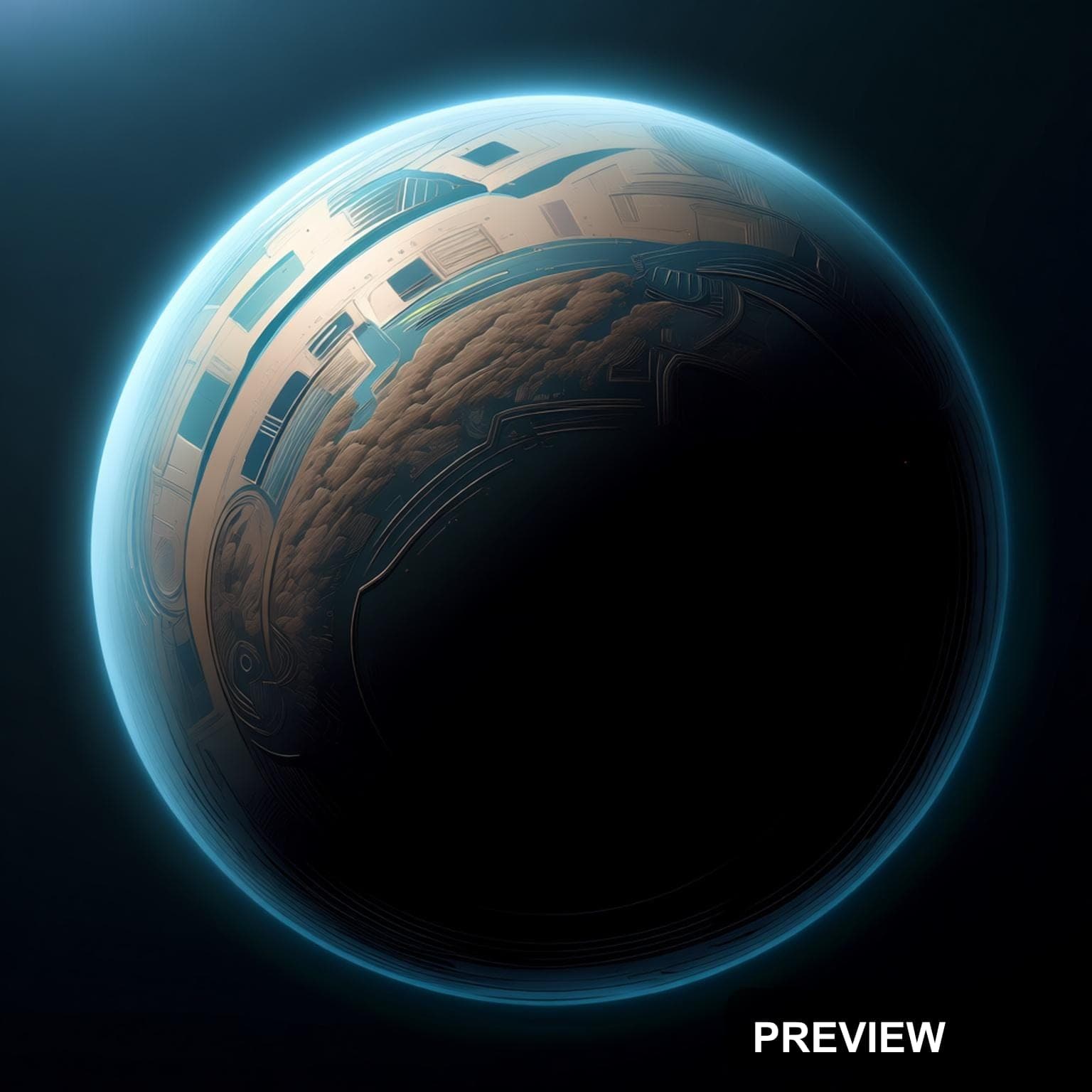 Planet, Maximal aesthetic, Technical Illustration, Mysterious mood, Soft Cont... — wallpaper — 1536×1536, Space, Cinematic, Mysterious