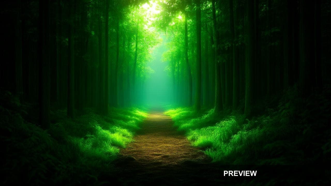 a lush forest path with volumetric light, photorealistic, wide angle, cinemat... — wallpaper — 1280×720, Naturecore, Photorealistic
