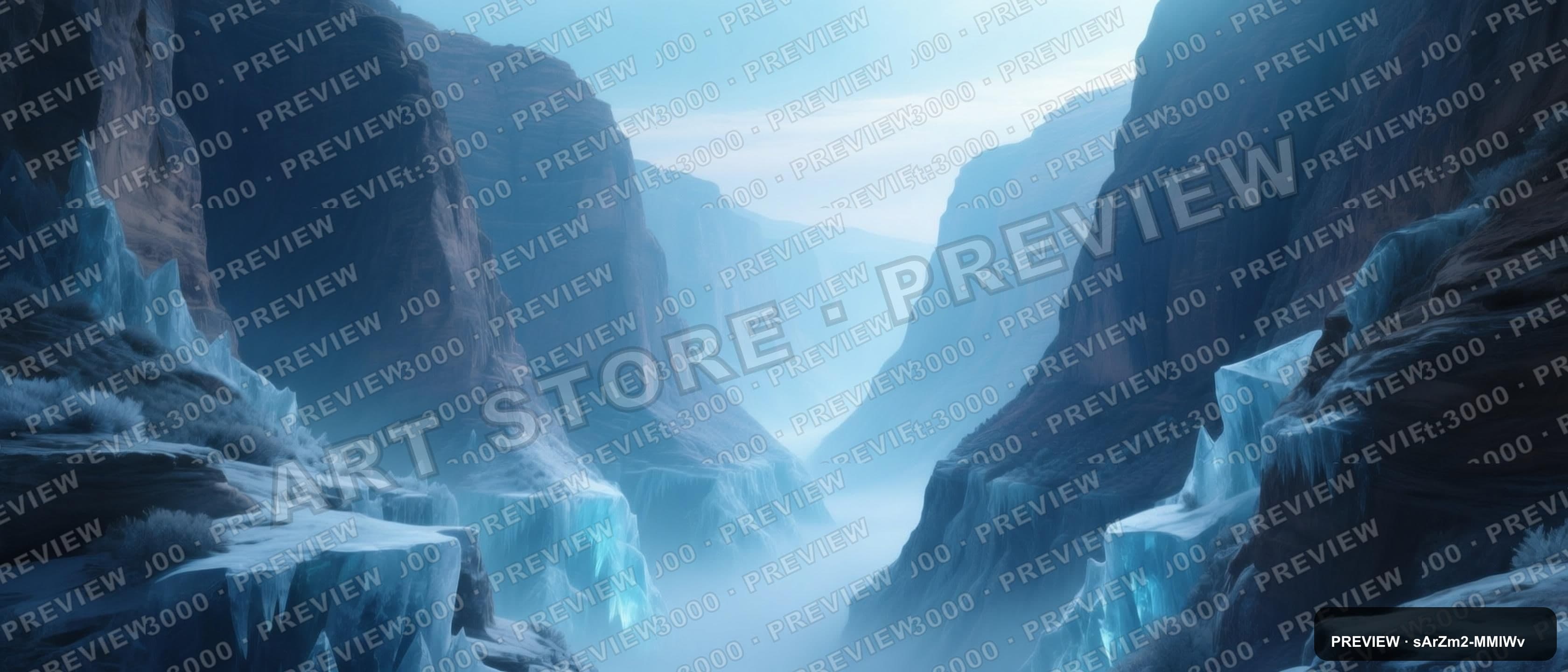 Canyon, Dreamcore aesthetic, Album Cover, Meditative mood, Ice Tones accents,... — wallpaper — 3360×1440, Space, Cinematic, Soft