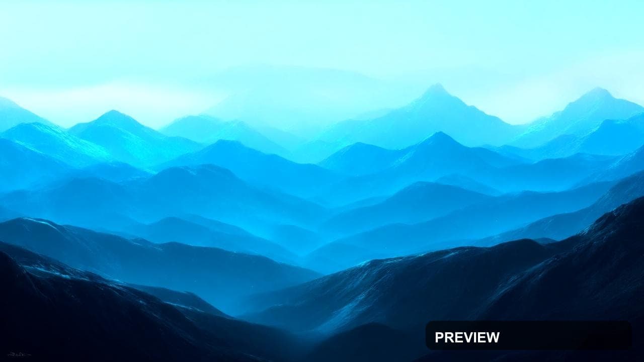 Mountains, Cyberpunk aesthetic, Concept Art, Serene mood, Cool Palette accent... — wallpaper — 1280×720, Cyberpunk, Cinematic, Serene