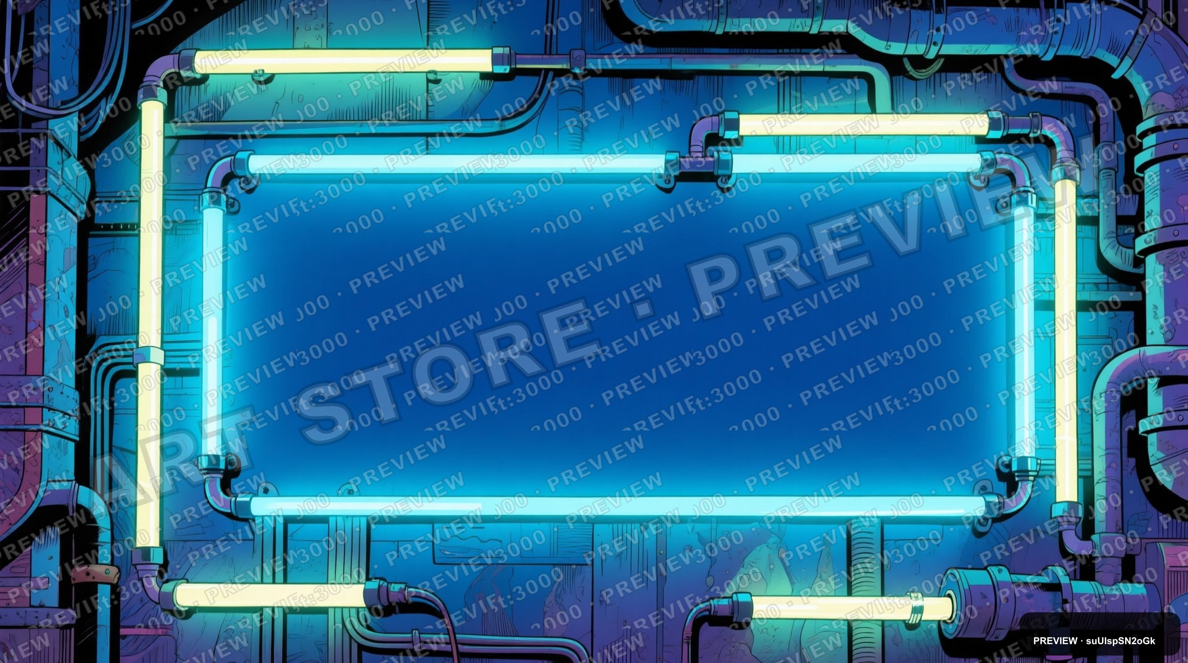 Neon Tubes, Industrial aesthetic, Comic Book, Playful mood, Indigo accents, h... — wallpaper — 3840×2144, Neon, Cinematic, Soft